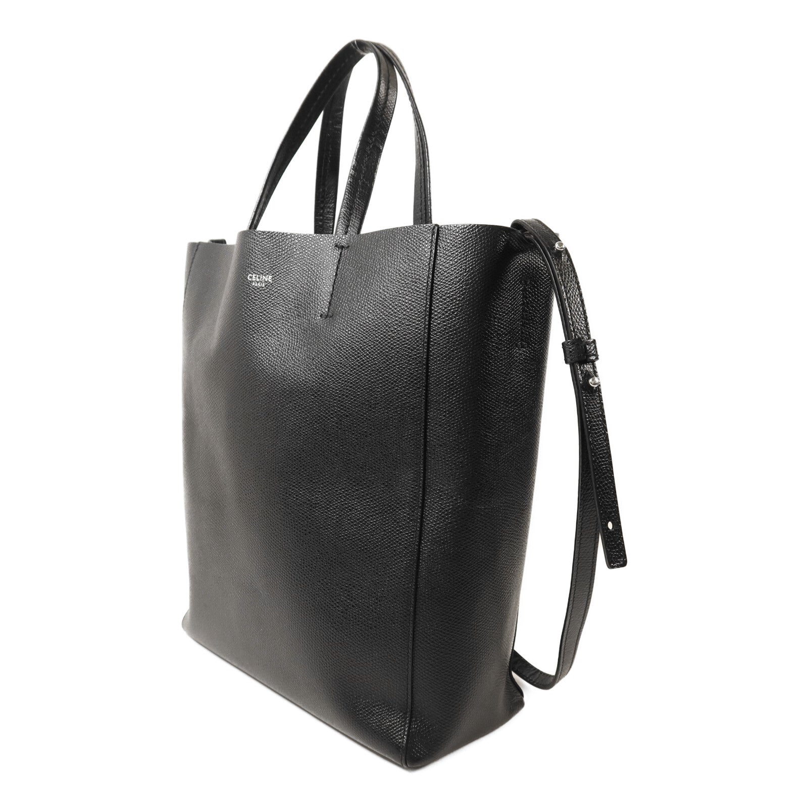 CELINE 牛皮皮革Vertical Cabas Small銀扣手挽肩背兩用袋