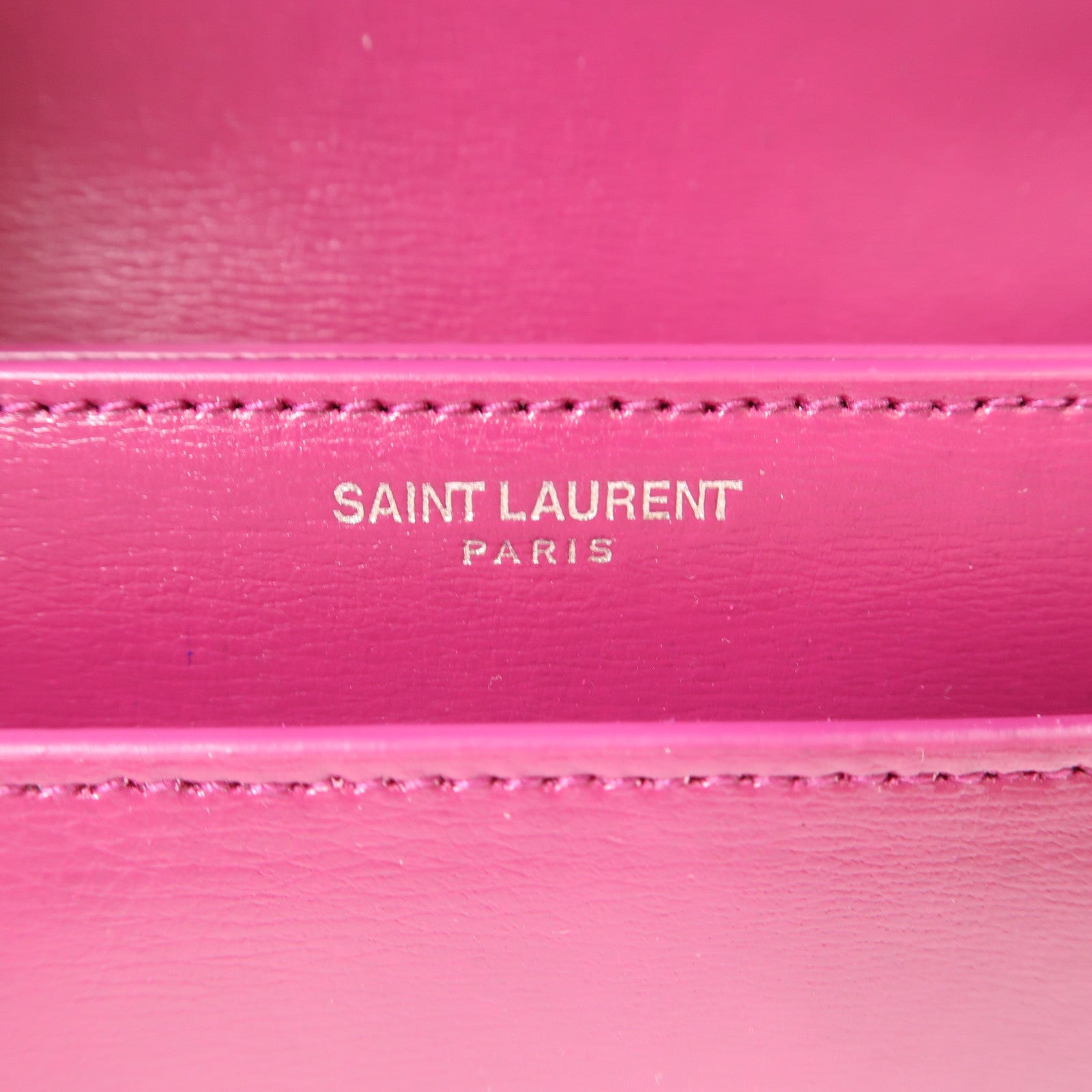 SAINT LAURENT 牛皮皮革Sunset銀扣鏈帶肩背袋紫色