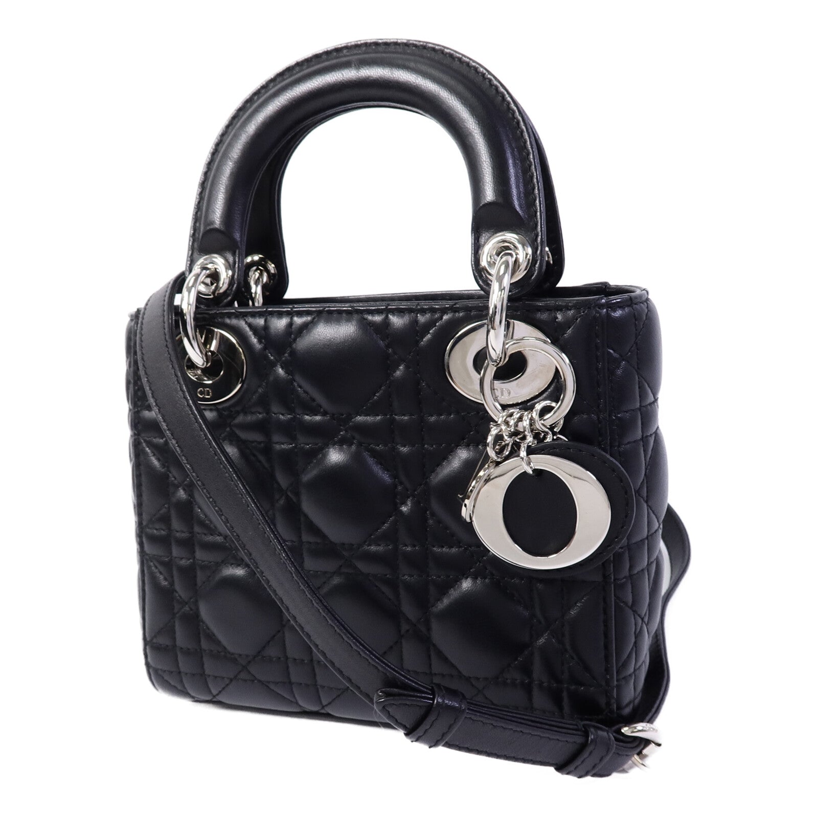 Dior 羊皮皮革Lady Dior Mini手挽肩背兩用袋