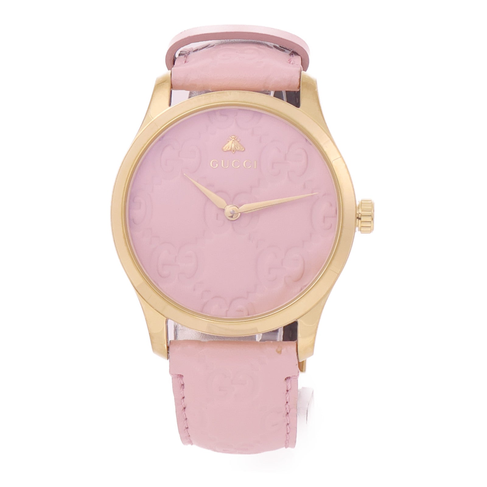 GUCCI G-Timeless不鏽鋼手錶石英機芯粉紅色