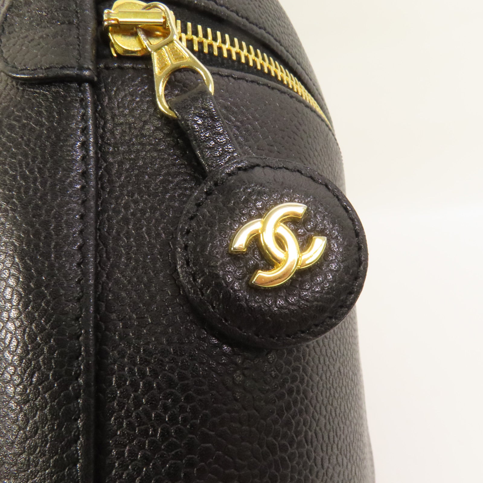 CHANEL 牛皮皮革Vintage Vanity Case金扣手挽袋
