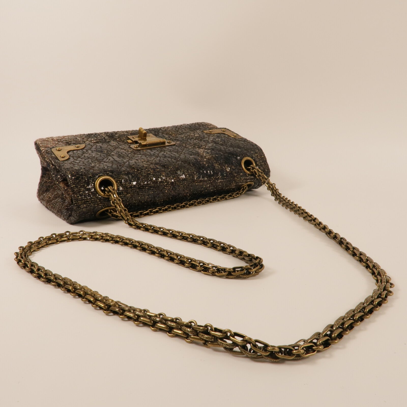 CHANEL Tweed Shanghai Icons Flap Bag鏈帶肩背袋