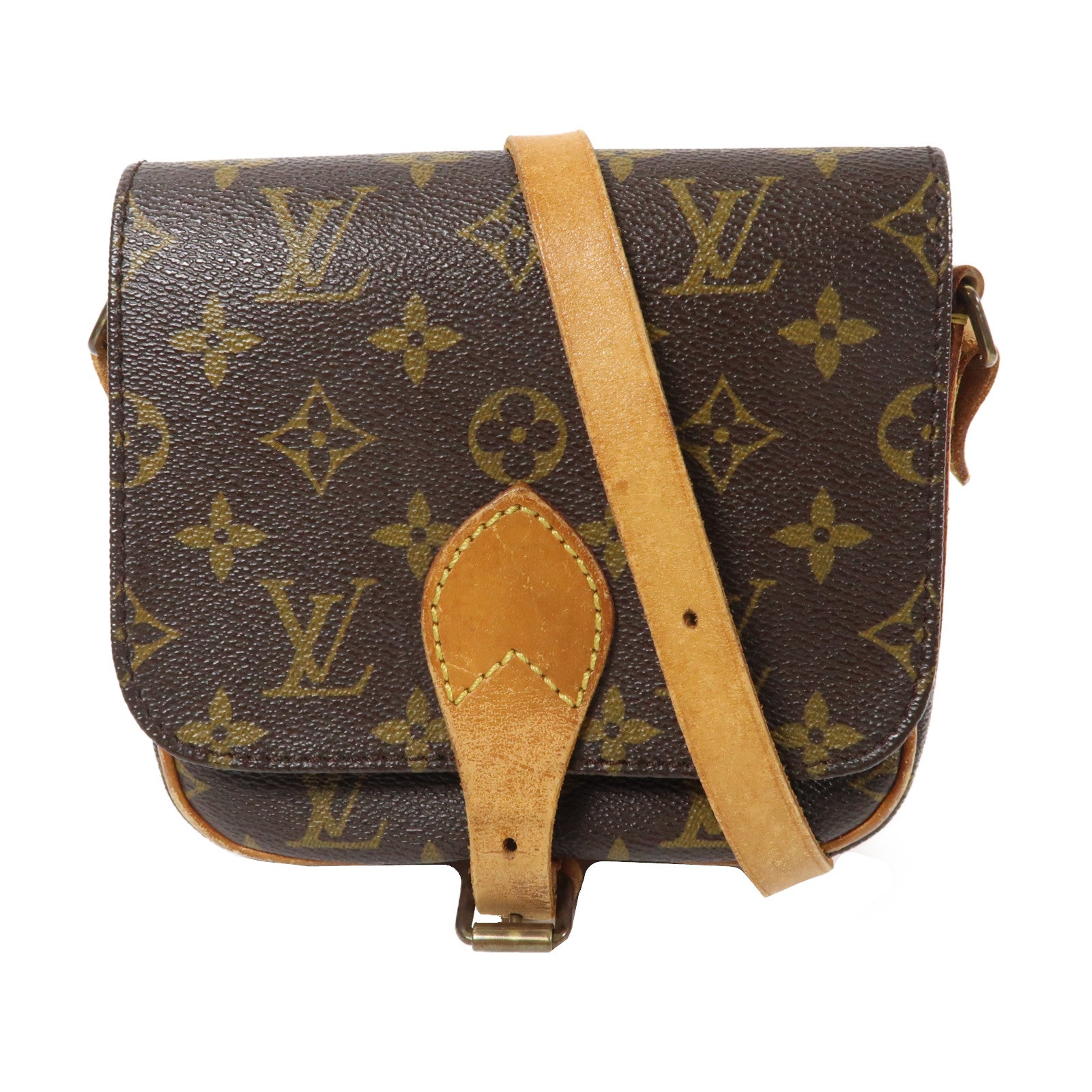 LOUIS VUITTON Monogram Mini Cartouchiere金扣肩背袋啡色