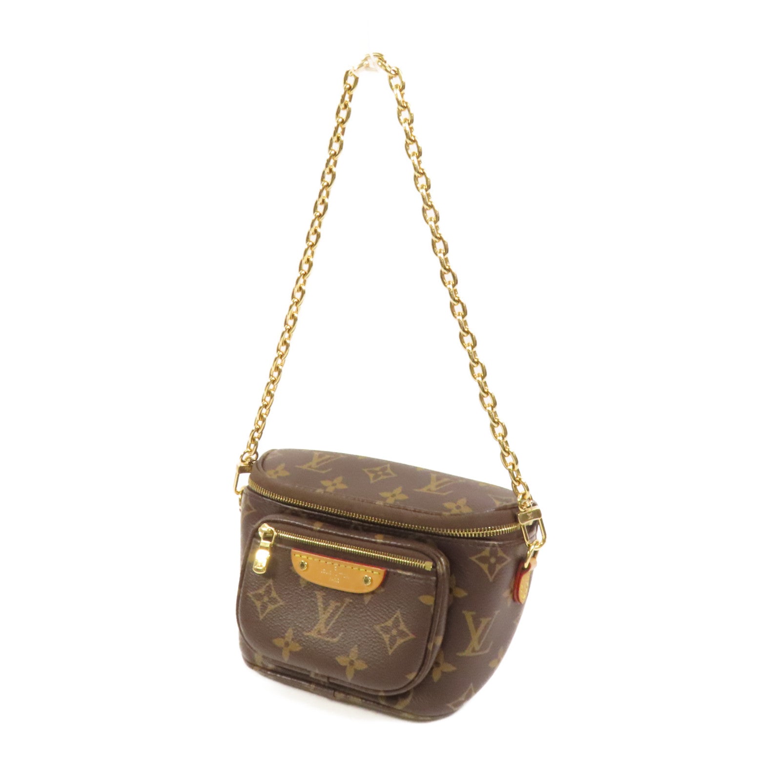 LOUIS VUITTON Monogram Mini Bumbag金扣手挽肩背兩用袋棕色