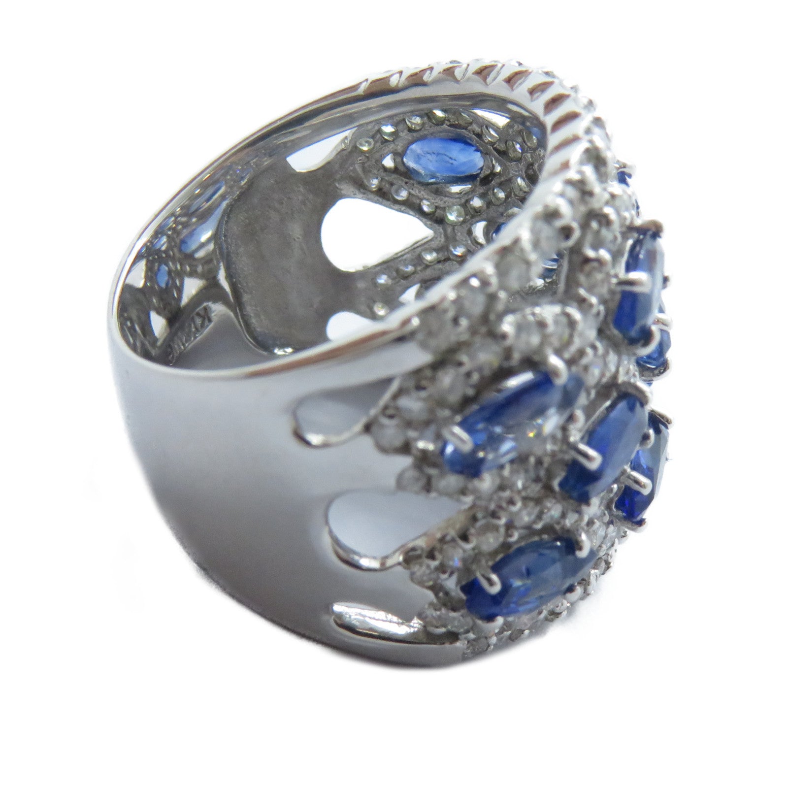 JEWELRY 【激減優惠】14K白金Sapphire Diamond Ring 3.61ct藍寶石/1.48ct鑽石戒指US#6.5