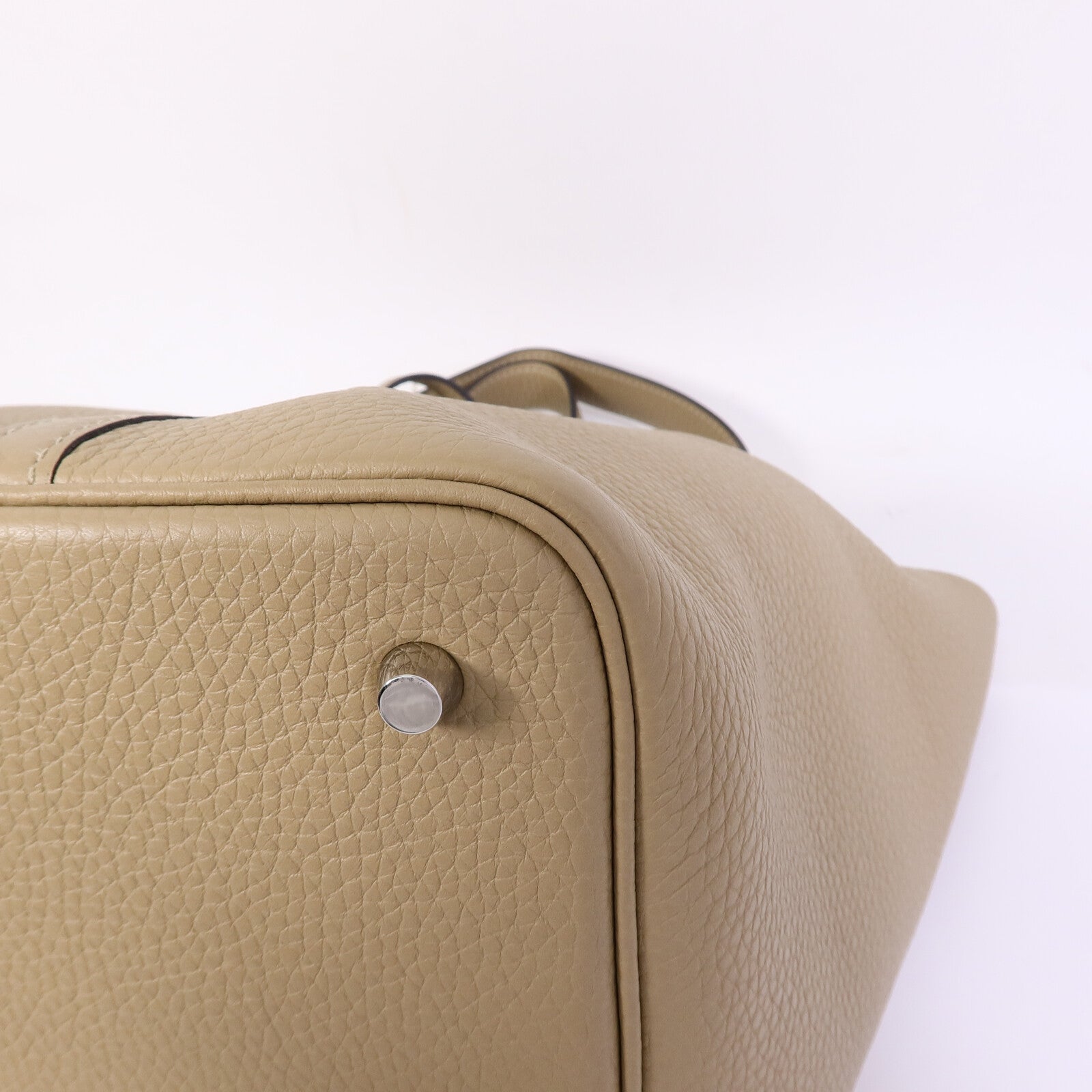 HERMES Clemence皮革Picotin MM扣手挽袋Trench