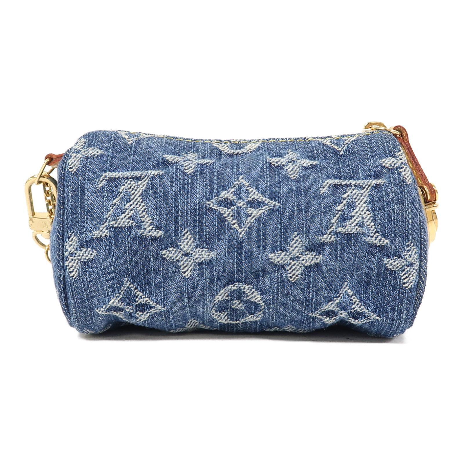 LOUIS VUITTON Monogram Denim Trousse Speedy PM Pouch金扣零錢包藍色