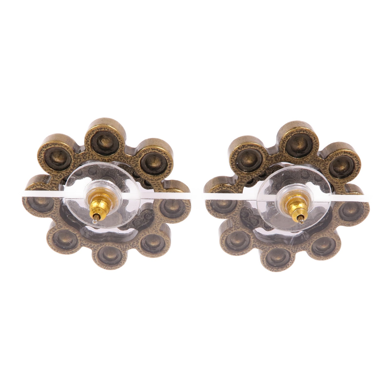 CHANEL CC Earrings Metal/PVC Clear/Gold