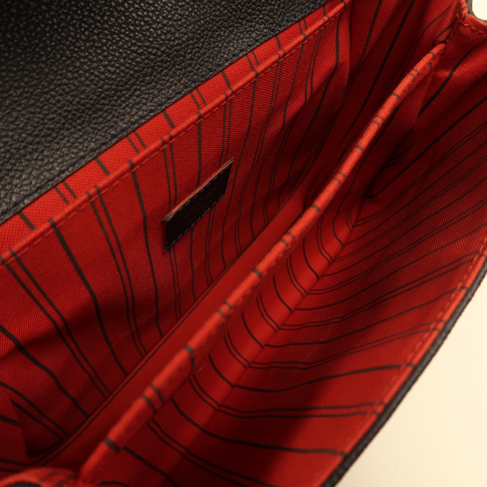 LOUIS VUITTON Monogram Empreinte Pochette Metis金扣手挽肩背兩用袋深藍色