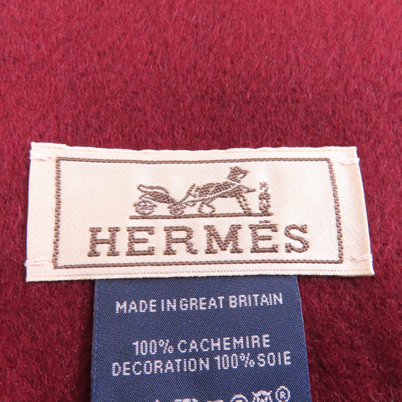 HERMES Cashmere Scarf圍巾深藍色/酒紅色