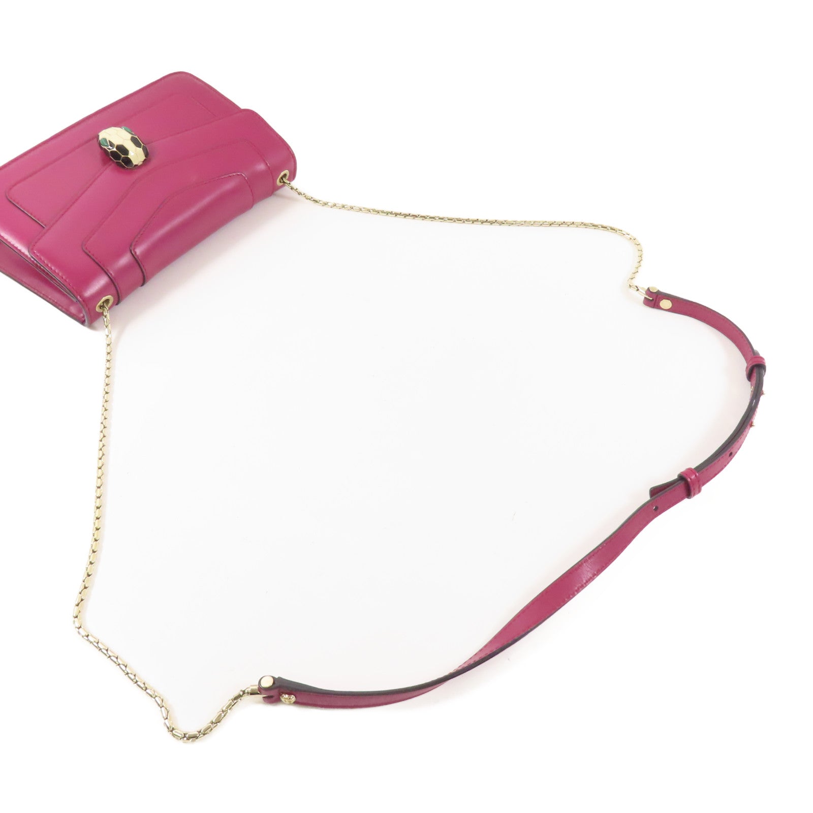 BVLGARI 【激減優惠】牛皮皮革Serpenti Forever金扣鏈帶肩背袋