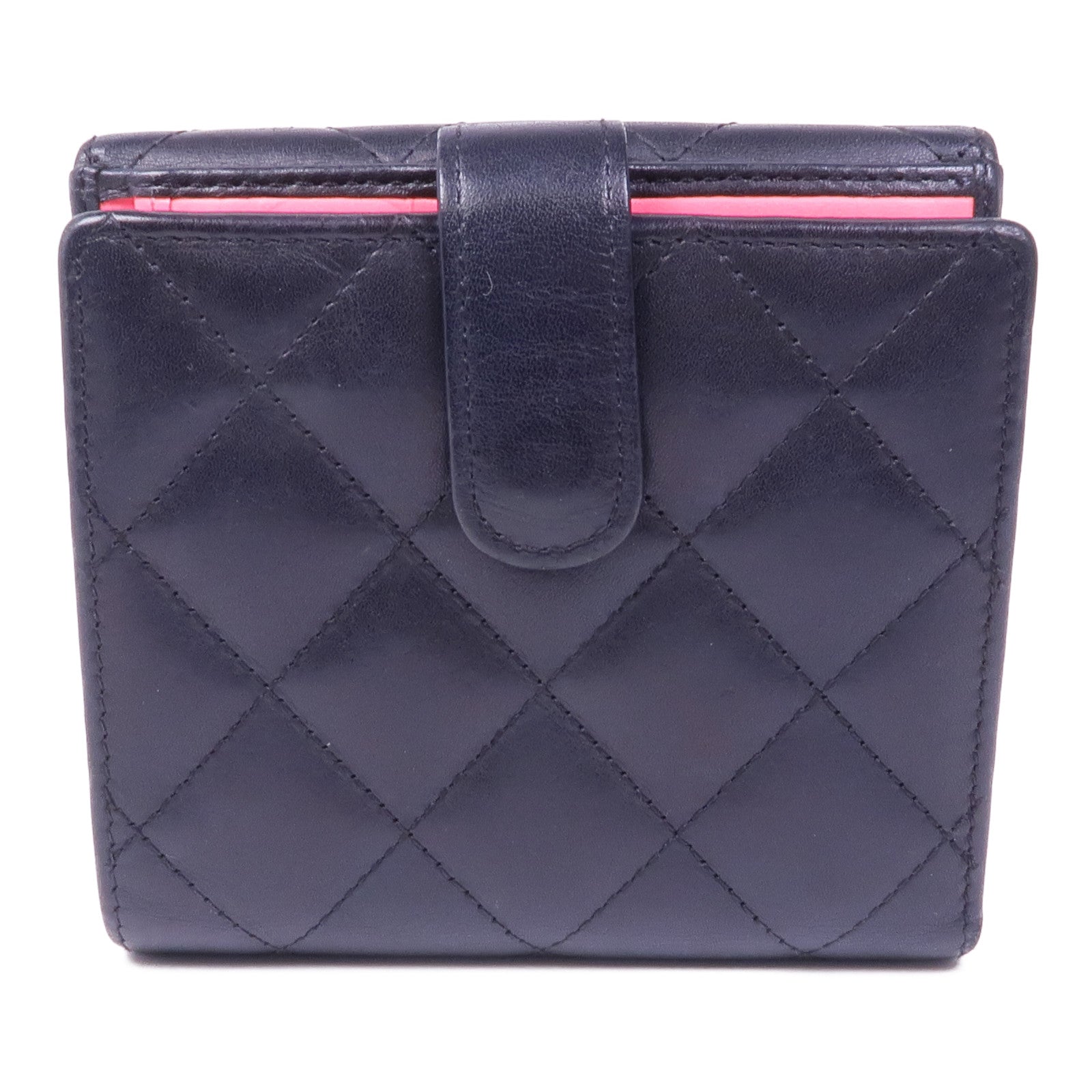 CHANEL 牛皮皮革Cambon Wallet銀扣錢包