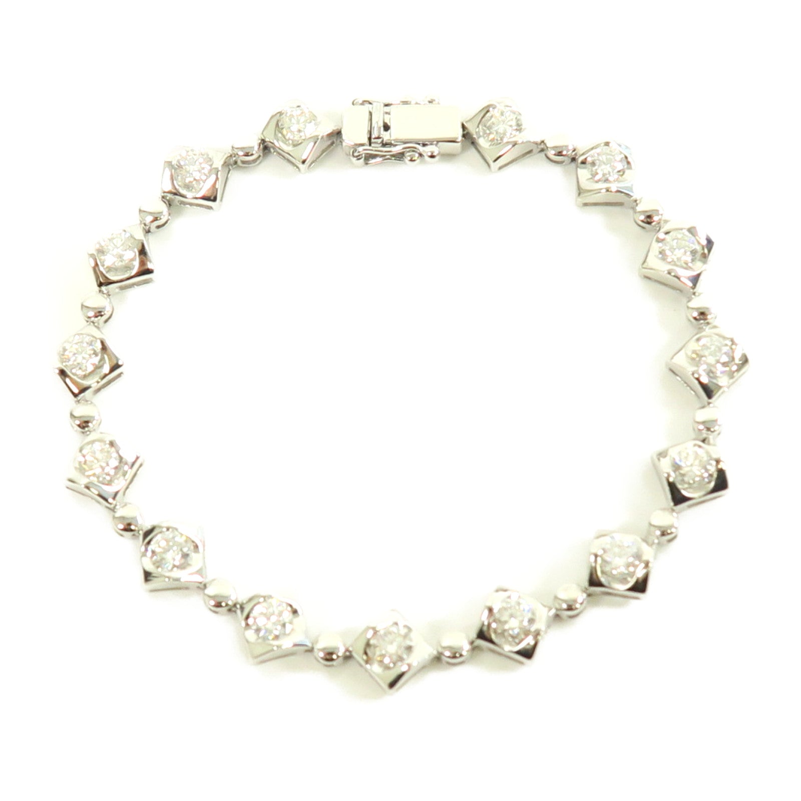JEWELRY **【激減優惠】18K白金Bracelet2.74ct鑽石手鏈銀色