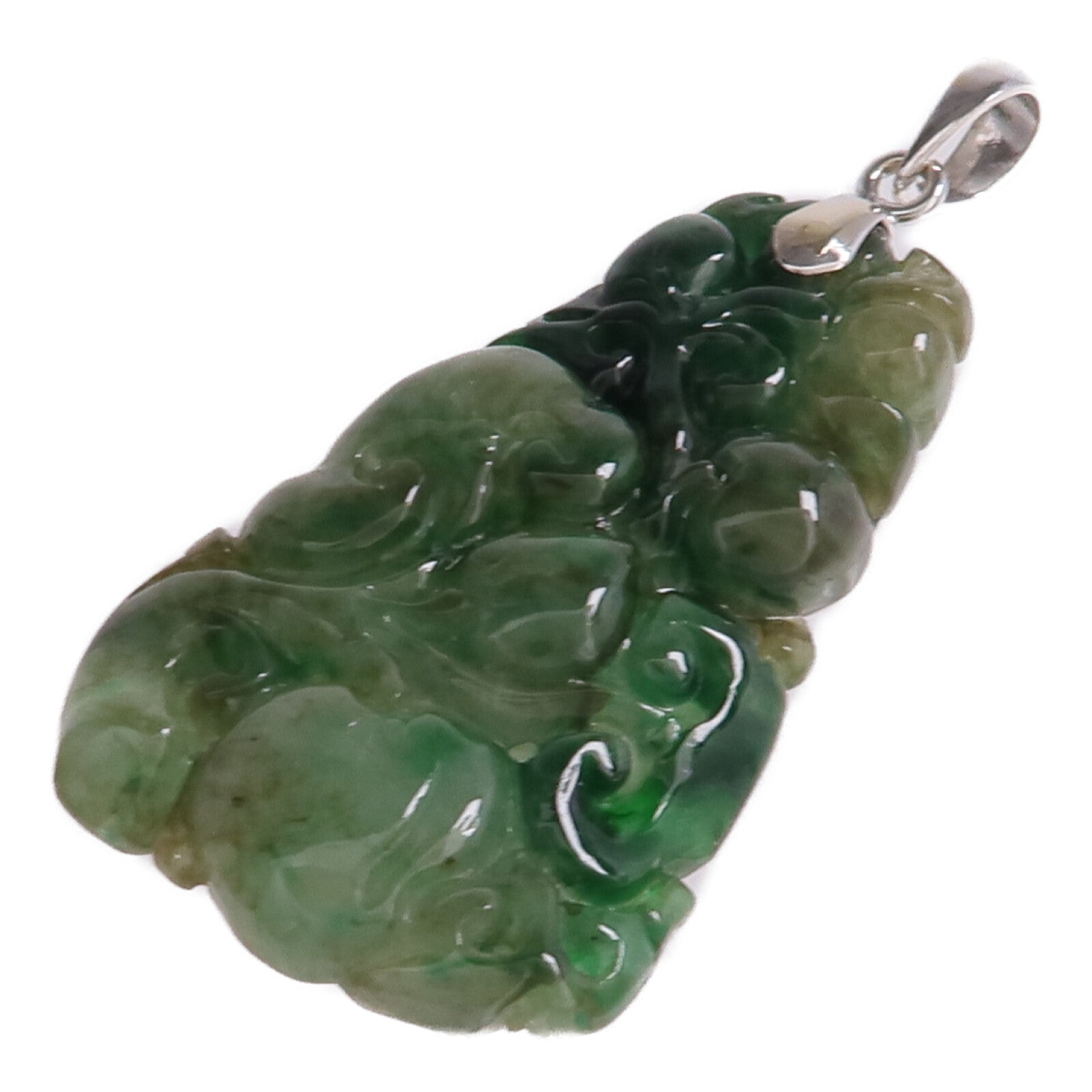 JEWELRY 18K白金Pendant Top翡翠吊墜