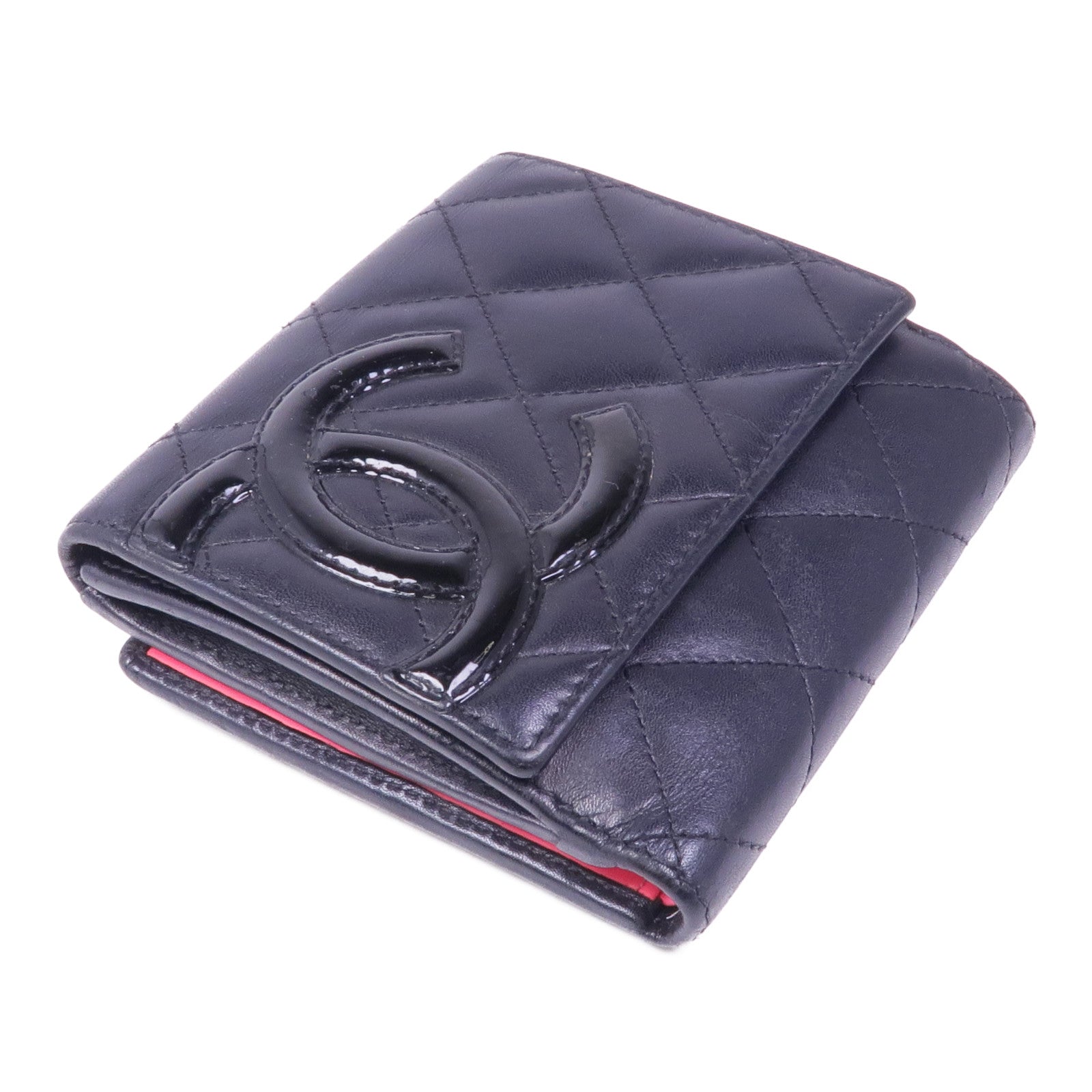 CHANEL 牛皮皮革Cambon Wallet銀扣錢包