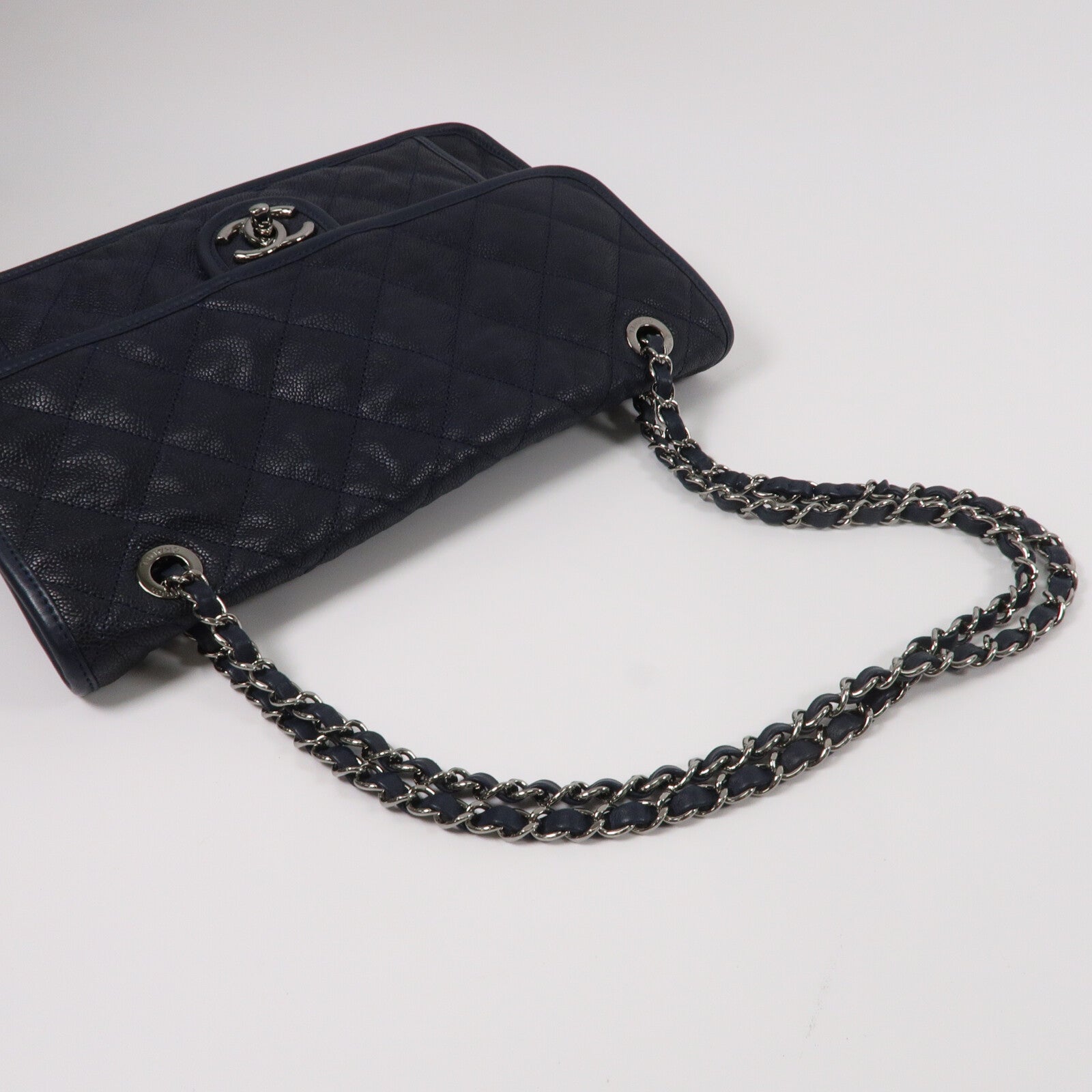 CHANEL 牛皮皮革French Riviera Flap鏈帶肩背袋