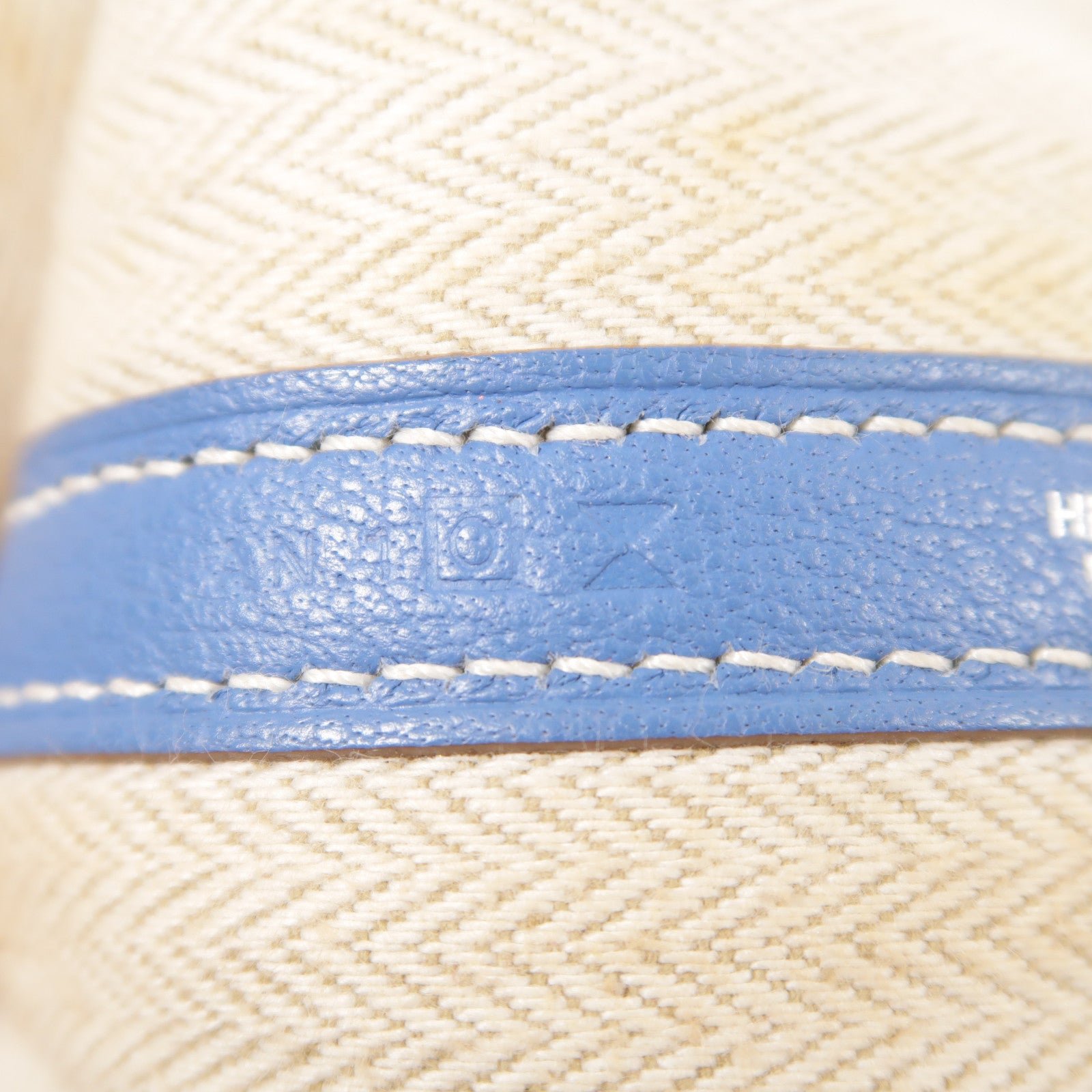 HERMES Negonda皮革GardenParty PM銀扣手挽袋Blue Jean