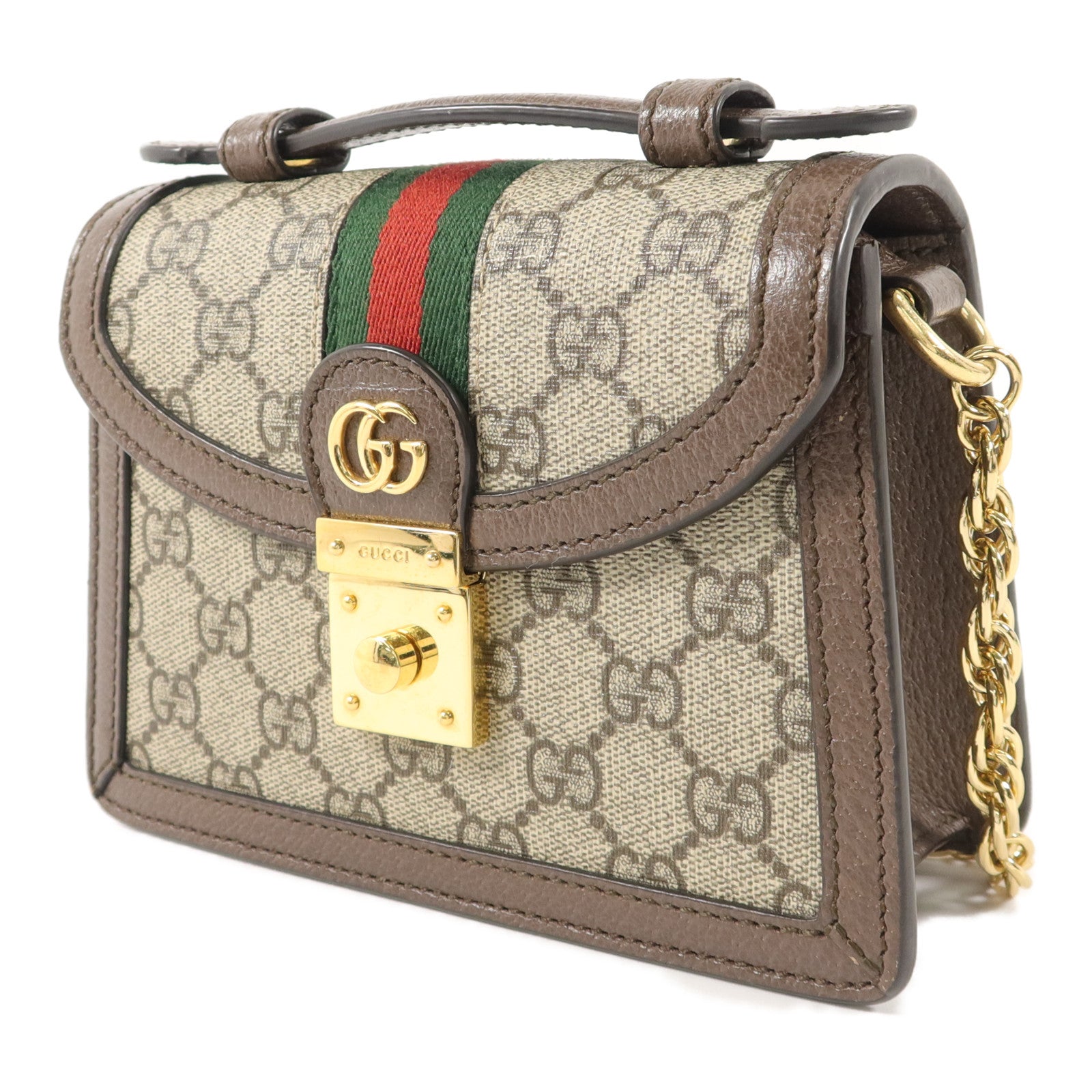GUCCI 塗層帆布Ophidia Mini手挽肩背兩用袋