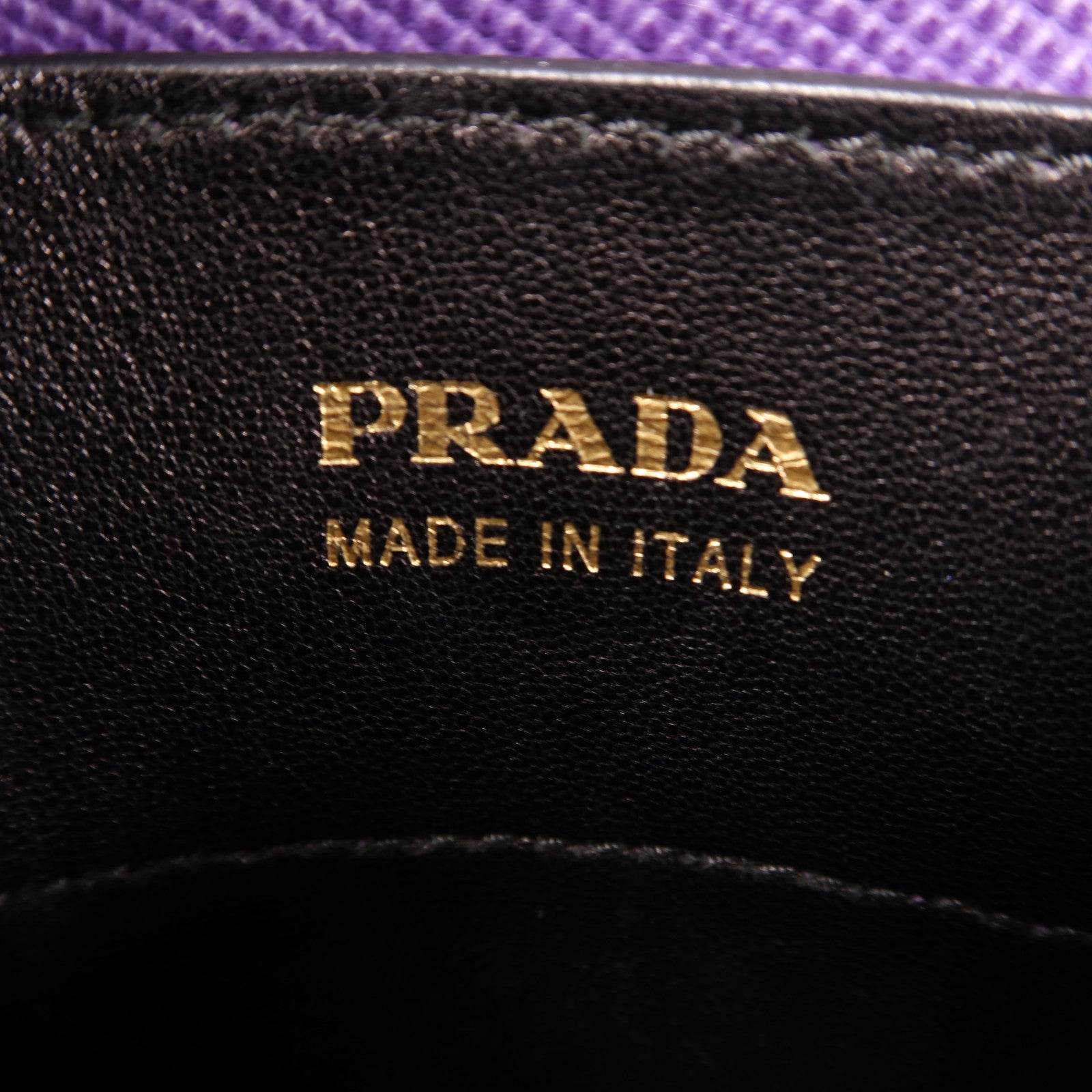 PRADA Saffiano皮革Double金扣手挽肩背兩用袋紫色