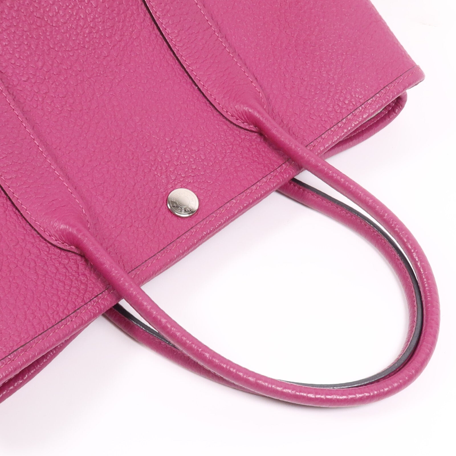 HERMES Negonda皮革Garden Party TPM銀扣手挽袋Magnolia