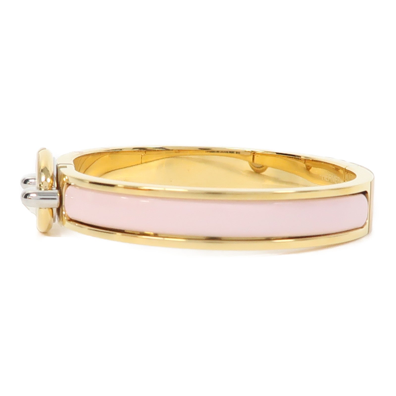 HERMES 金屬Mini Clic Chaine D'Ancre Bracelet金扣手鐲粉紅色/金色