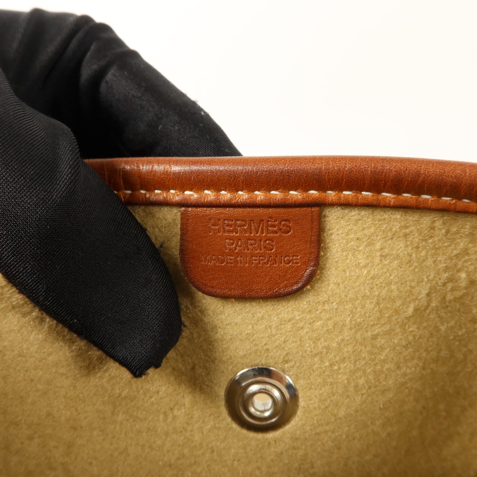 HERMES Felt/Barenia皮革Evelyne PM肩背袋Fauve/Iris
