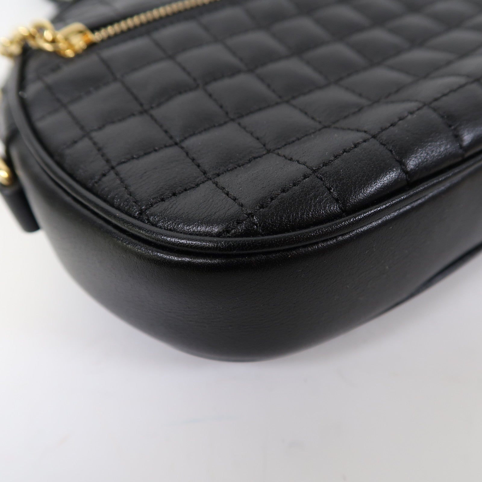 CELINE 【激減優惠】牛皮皮革C Charm金扣肩背袋黑色