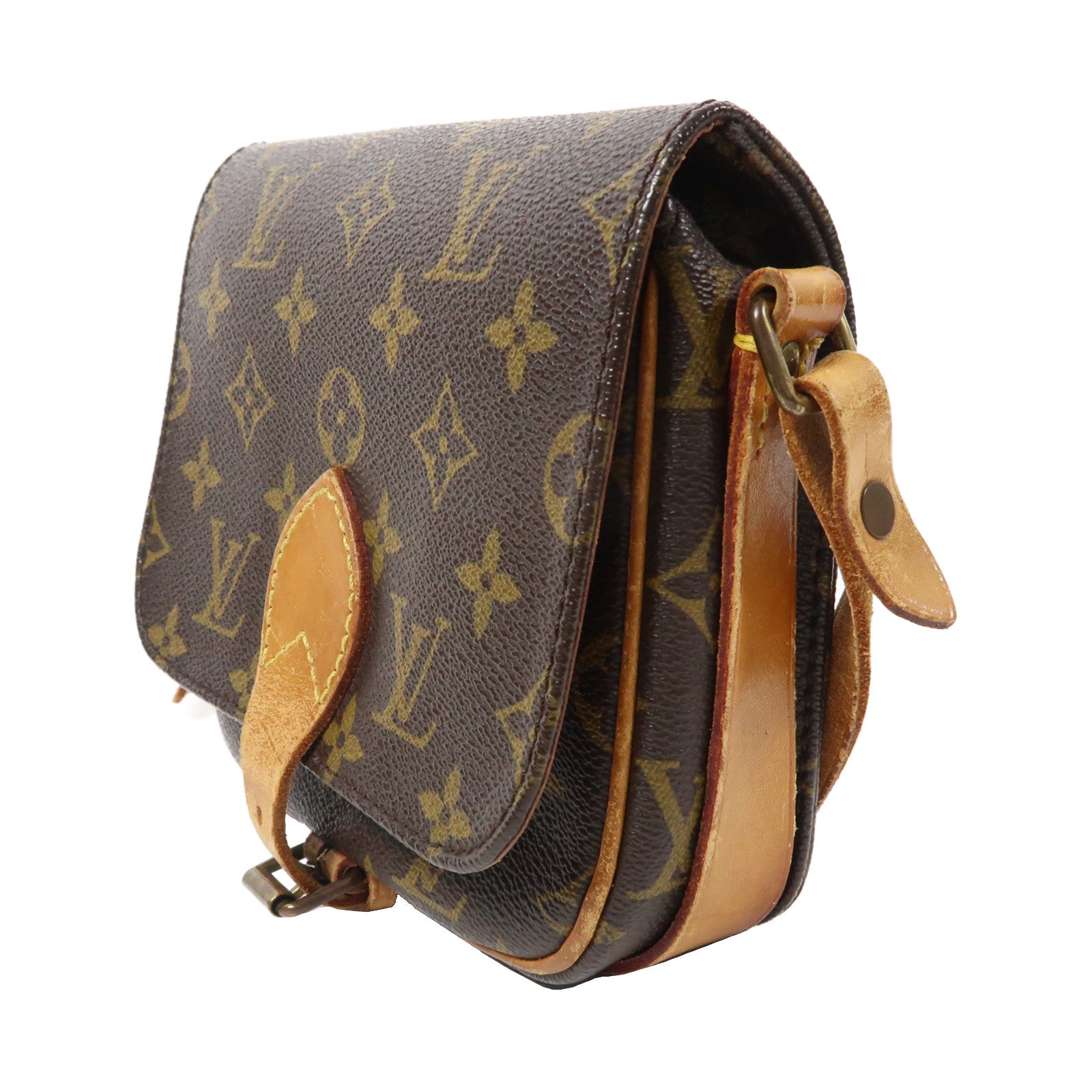 LOUIS VUITTON Monogram Mini Cartouchiere金扣肩背袋啡色