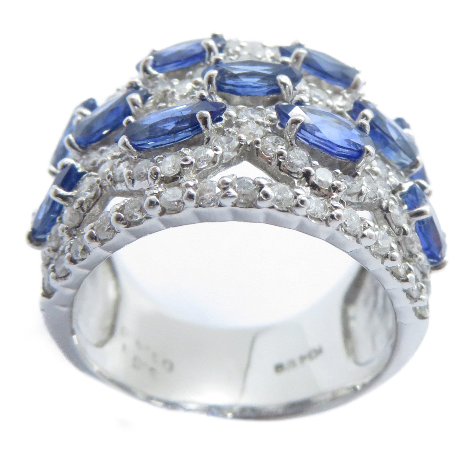 JEWELRY 【激減優惠】14K白金Sapphire Diamond Ring 3.61ct藍寶石/1.48ct鑽石戒指US#6.5