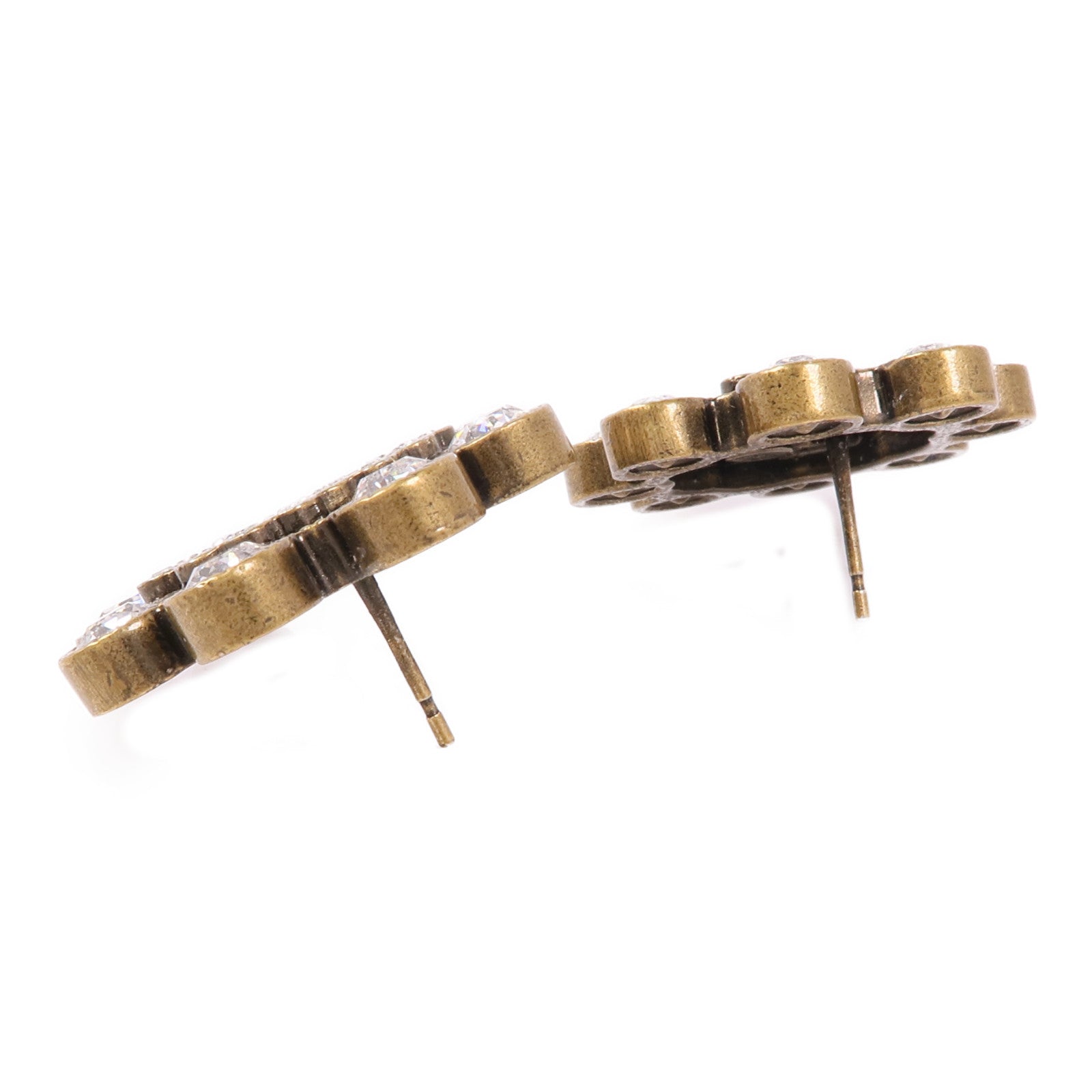 CHANEL CC Earrings Metal/PVC Clear/Gold
