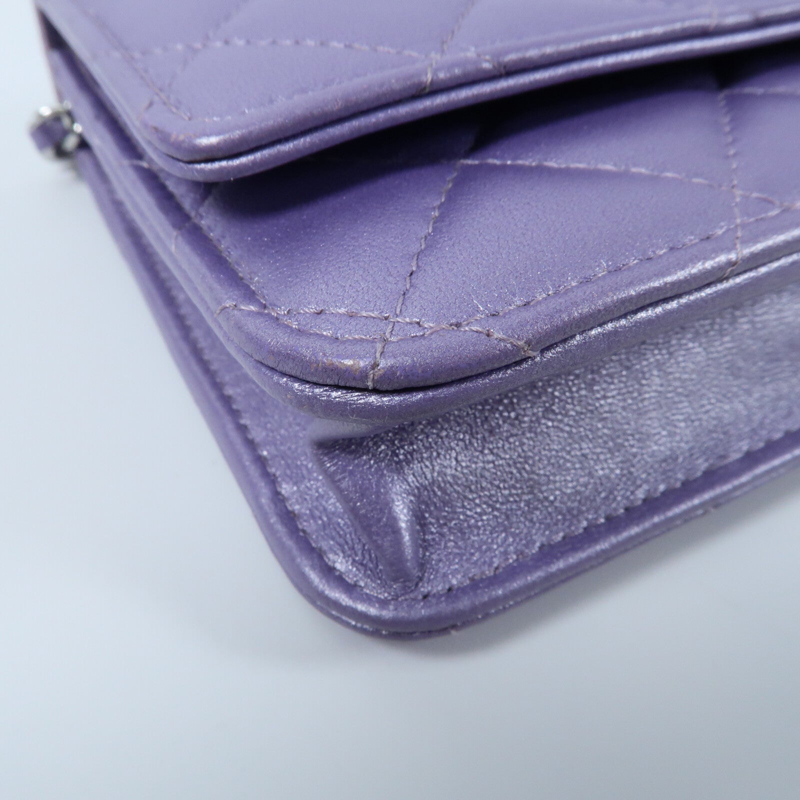 CHANEL 羊皮皮革WOC Wallet On Chain銀扣鏈帶肩背袋