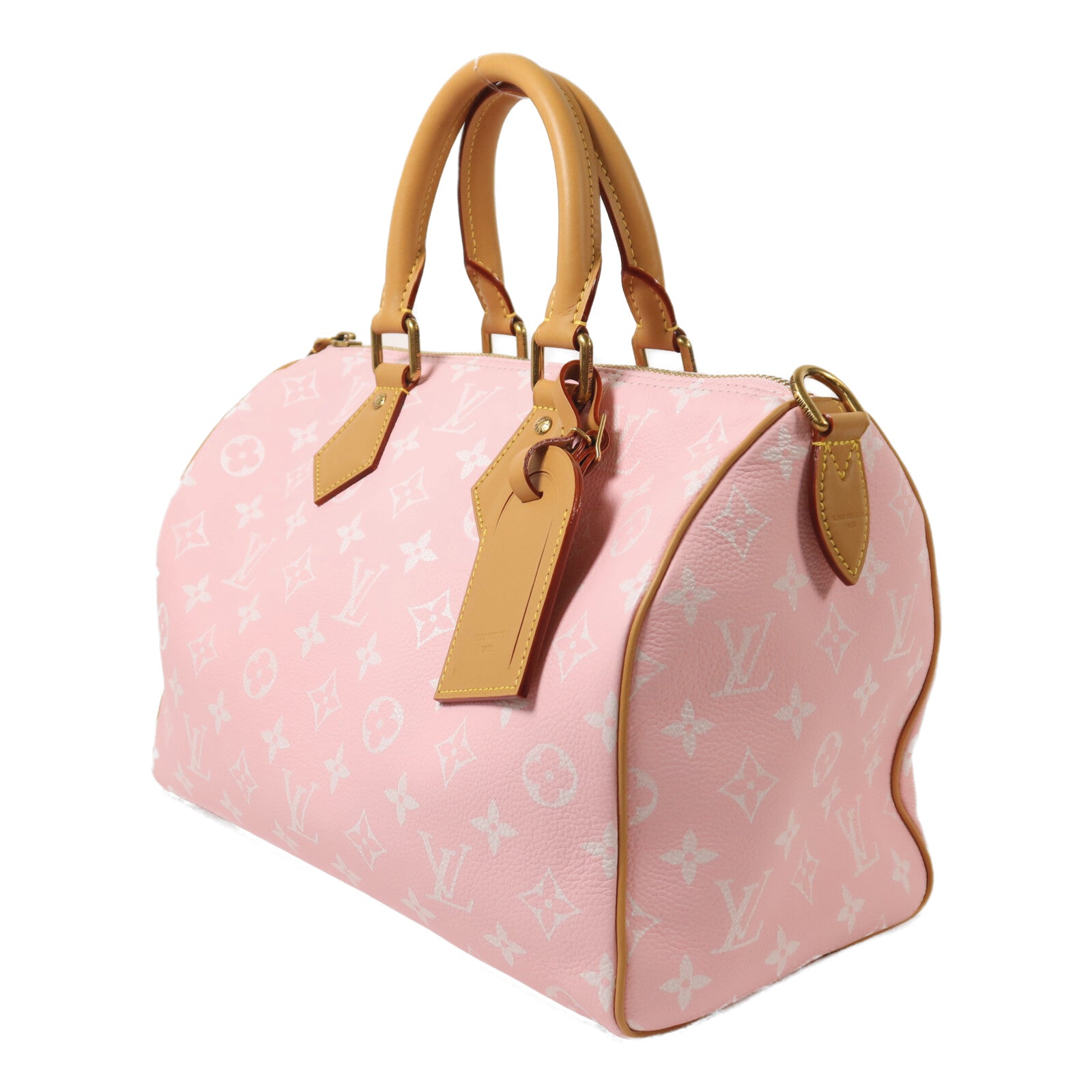 LOUIS VUITTON 牛皮皮革Speedy P9 Bandouliere金扣手挽肩背兩用袋