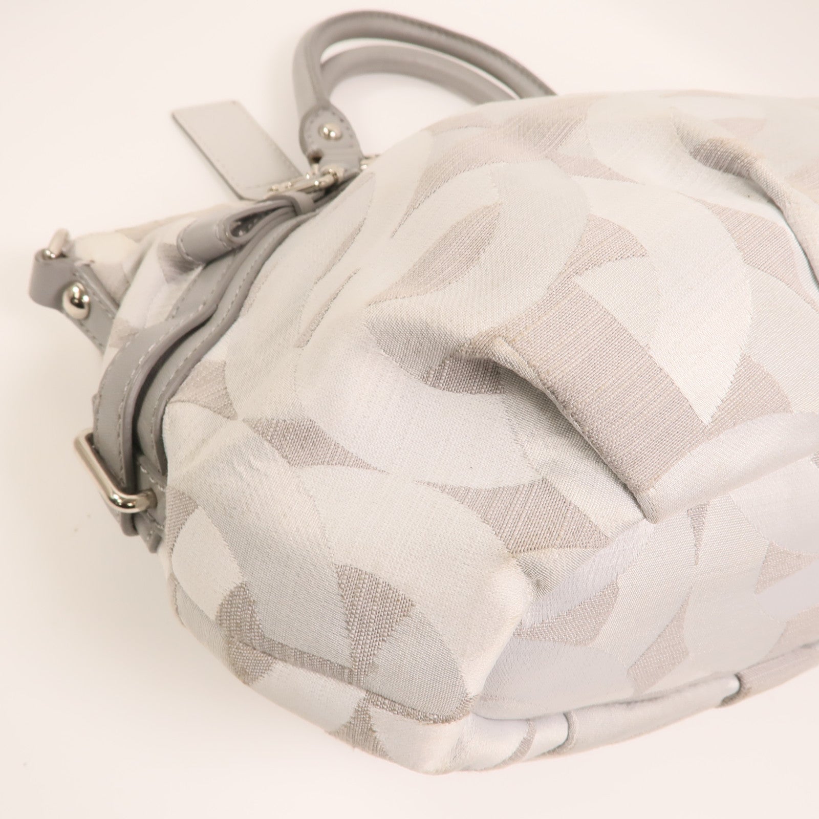 COACH 帆布2 Way Shoulder銀扣手挽肩背兩用袋