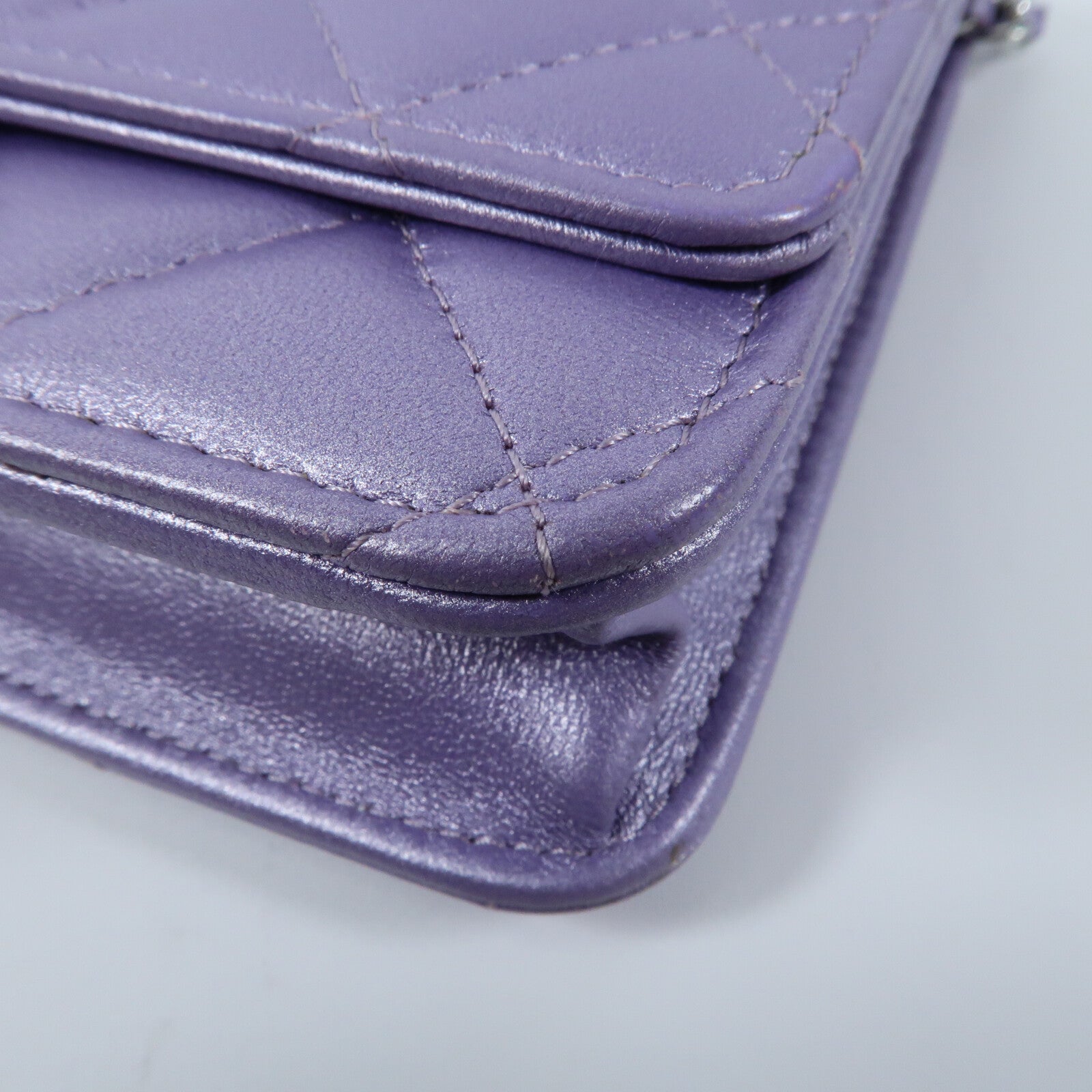 CHANEL 羊皮皮革WOC Wallet On Chain銀扣鏈帶肩背袋