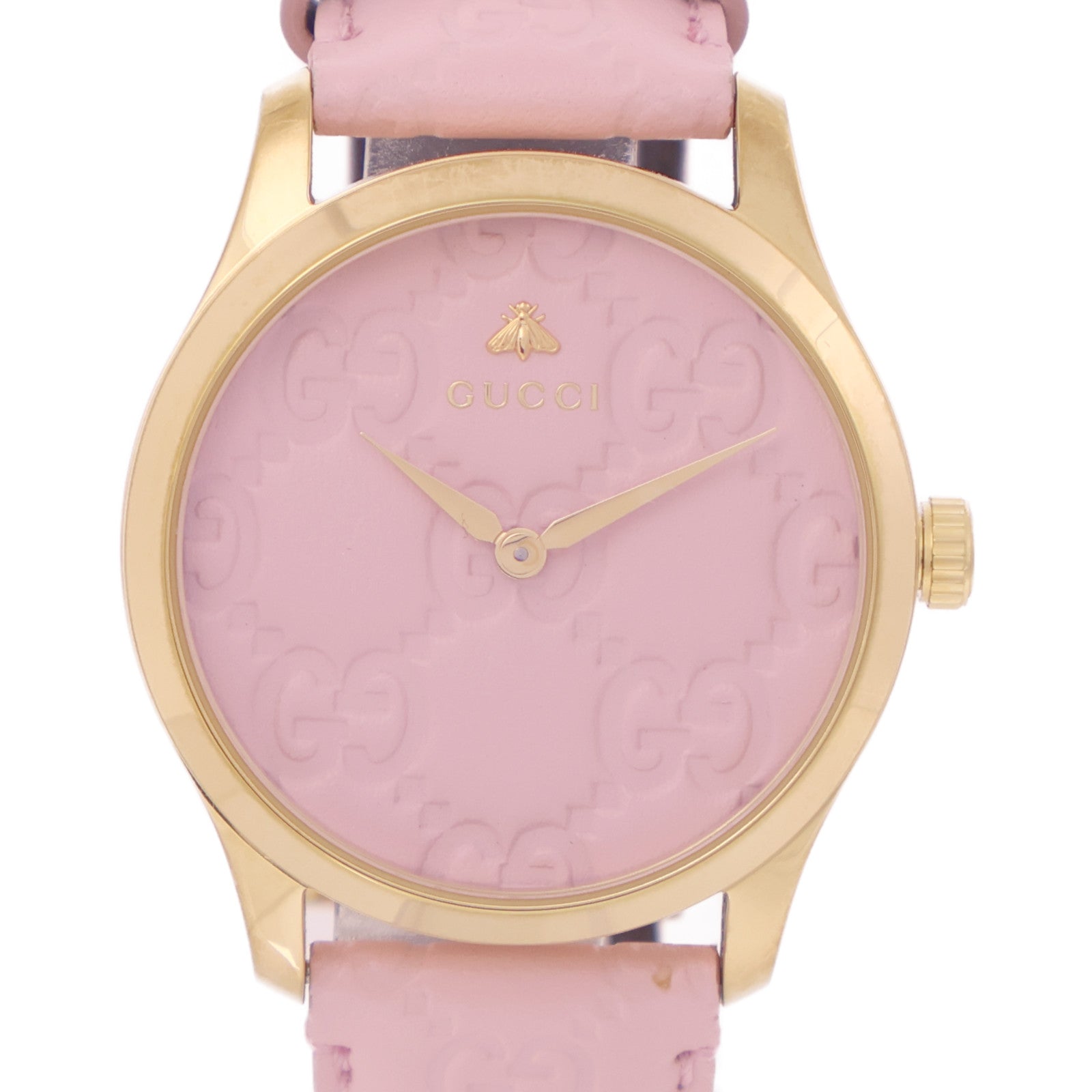 GUCCI G-Timeless不鏽鋼手錶石英機芯粉紅色