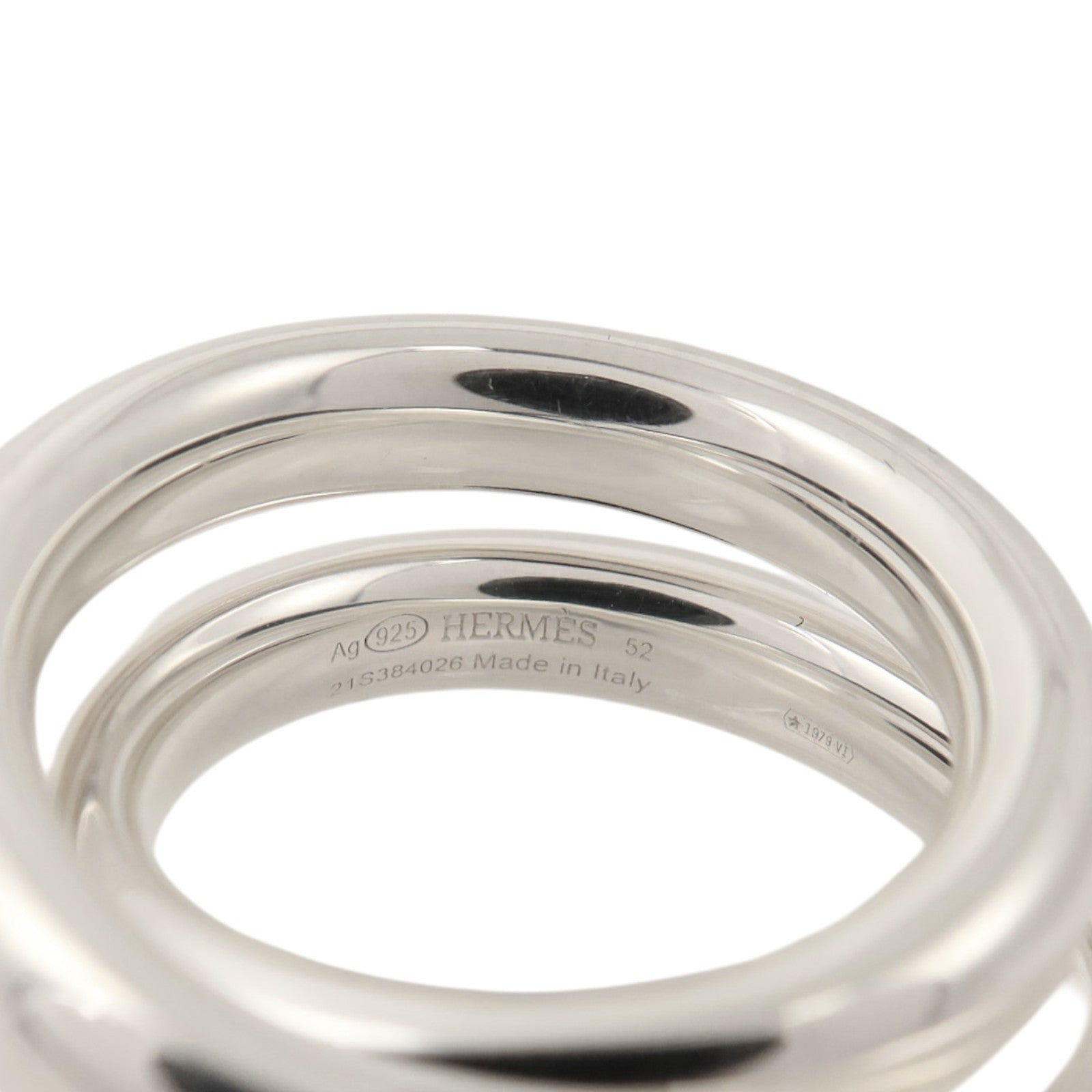 HERMES 925純銀Vertige Ring戒指Hermes#52/US#5.5