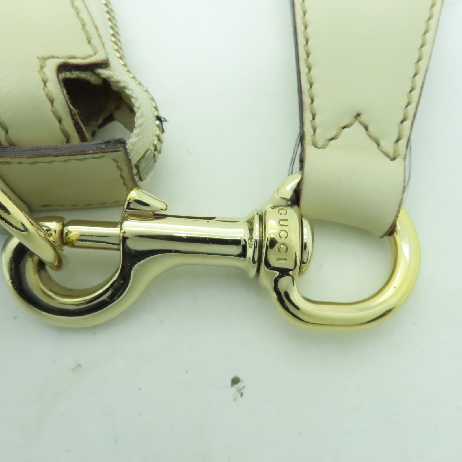 GUCCI 【激減優惠】牛皮皮革Shoulder Bag金扣肩背袋米色