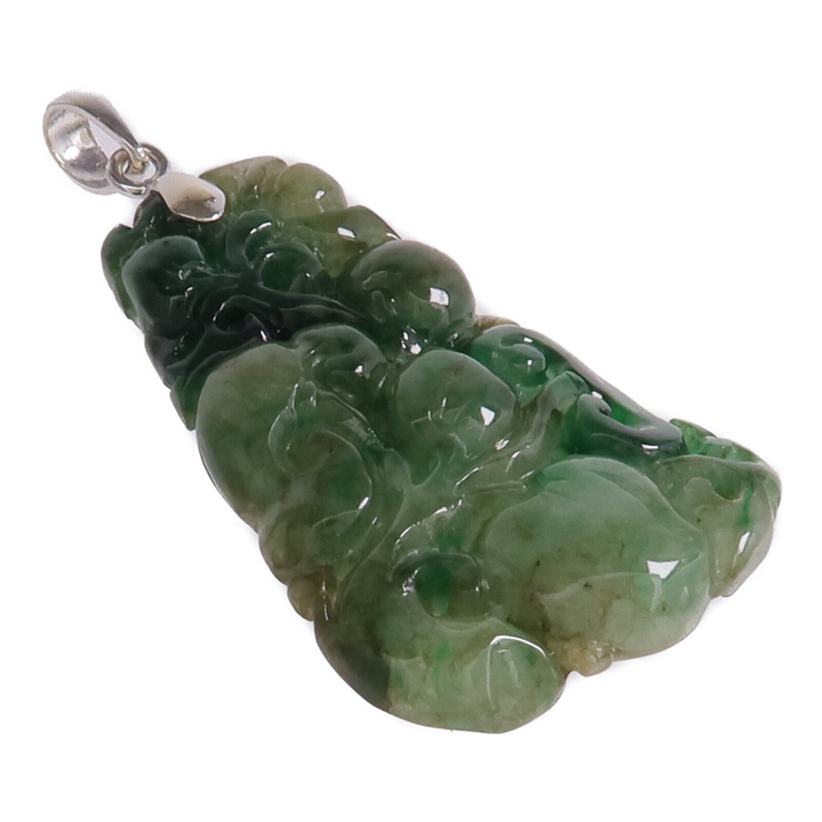JEWELRY 18K白金Pendant Top翡翠吊墜