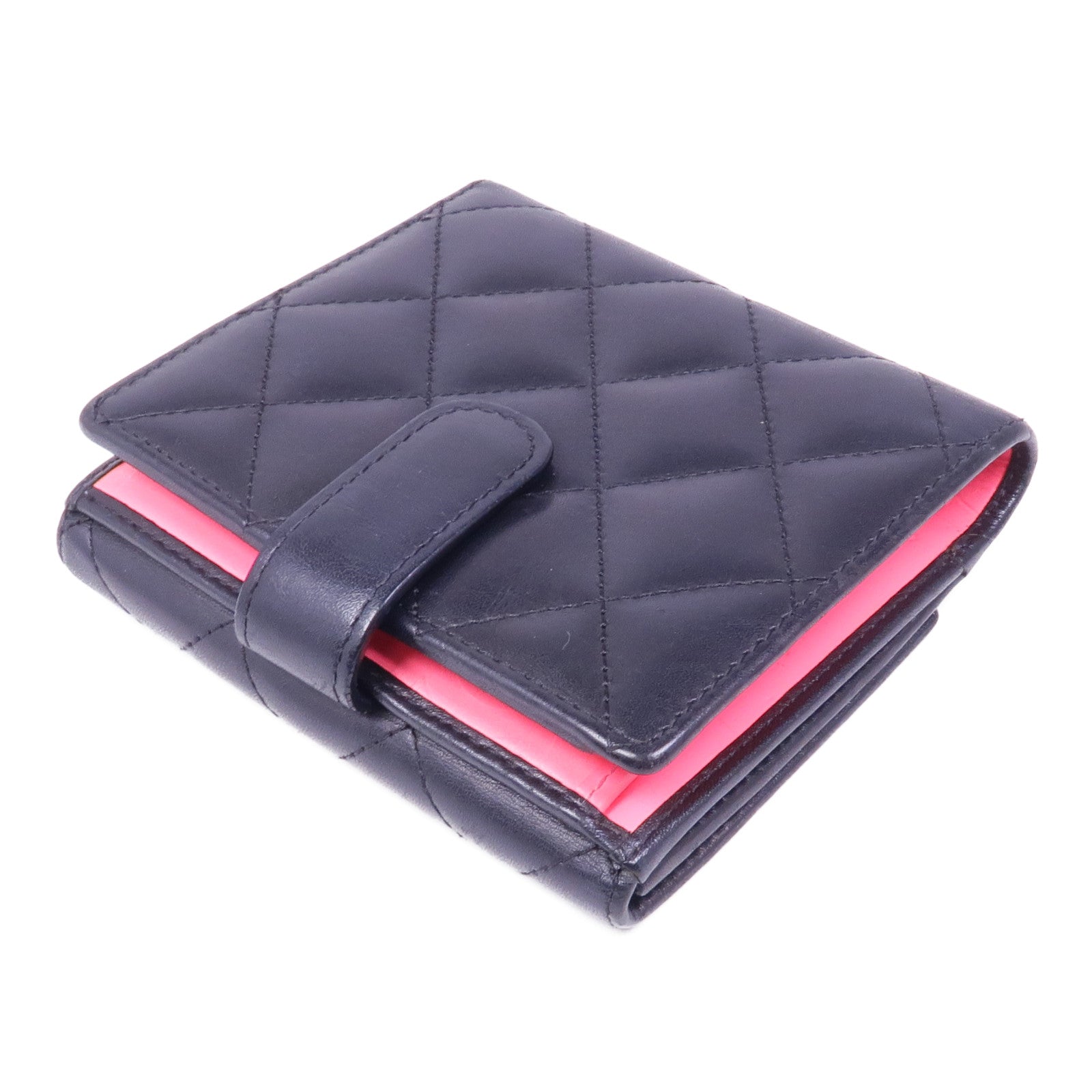 CHANEL 牛皮皮革Cambon Wallet銀扣錢包