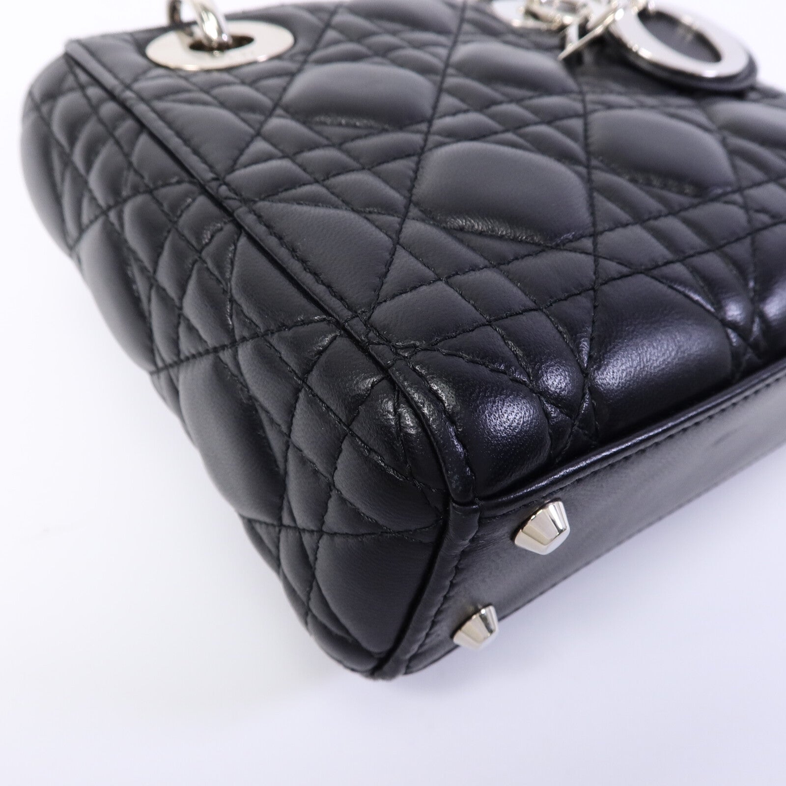 Dior 羊皮皮革Lady Dior Mini手挽肩背兩用袋
