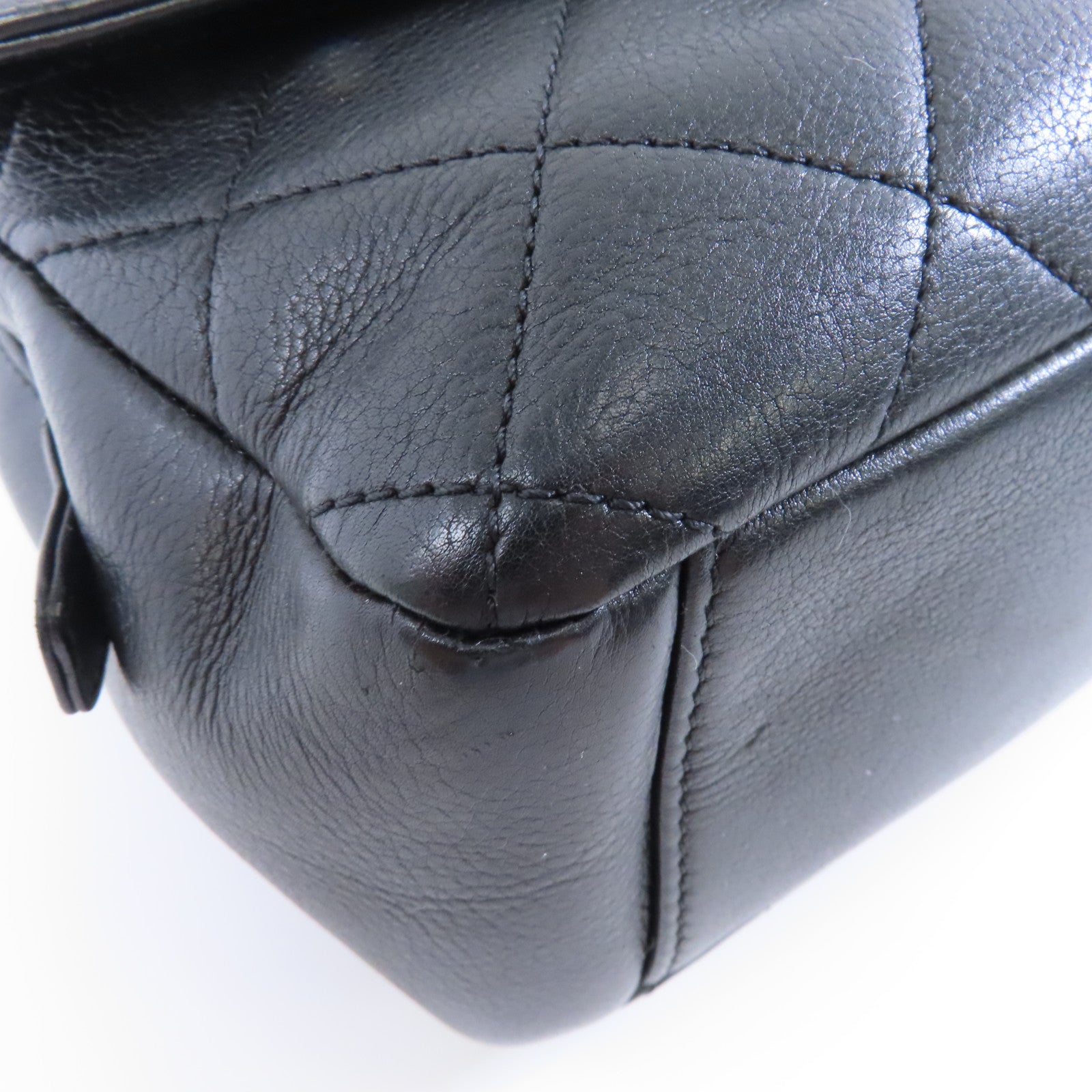 CHANEL 菱格羊皮皮革2way Shoulder Bag金扣手挽肩背兩用袋黑色