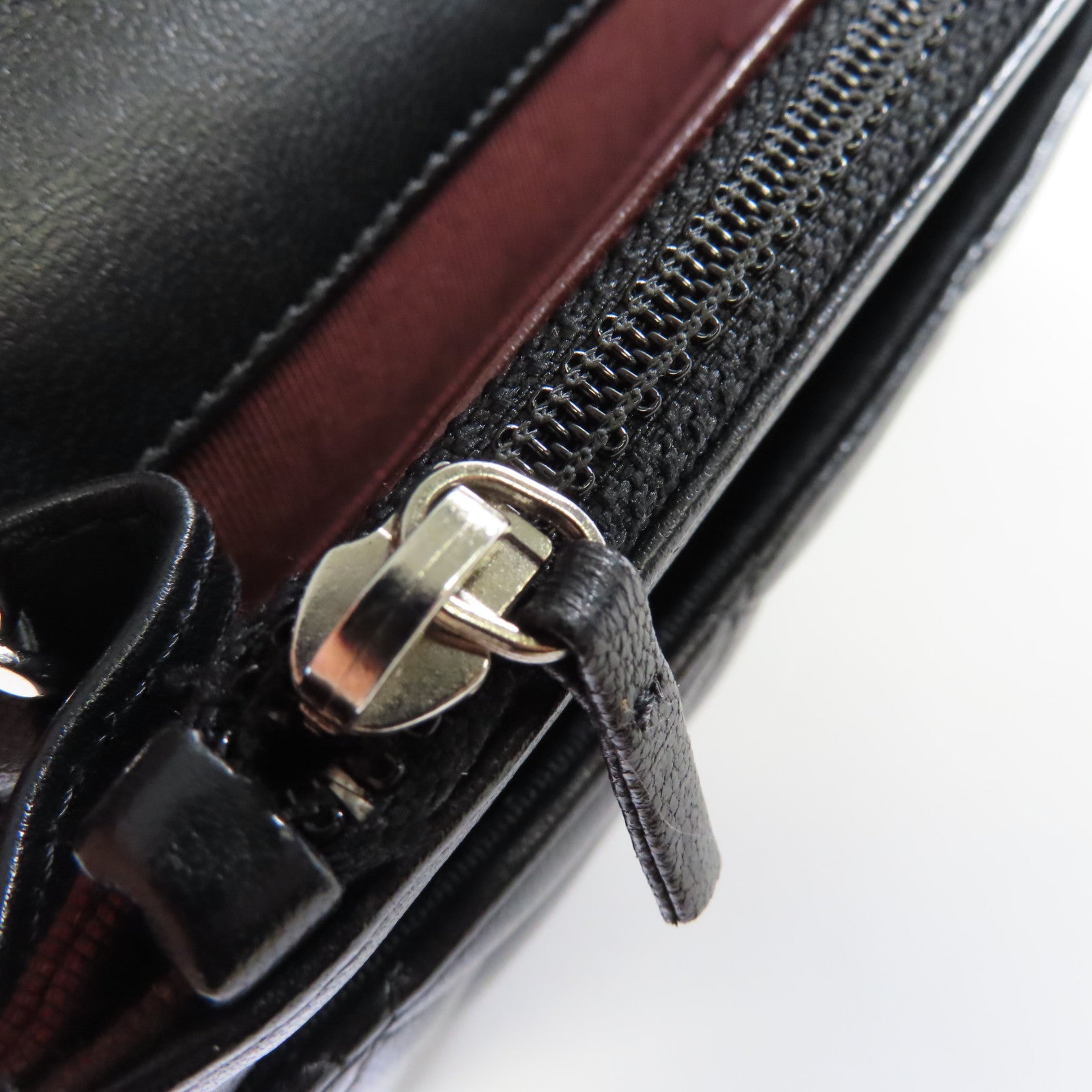 CHANEL 菱格羊皮皮革WOC Shoulder Bag銀扣鏈帶肩背袋黑色
