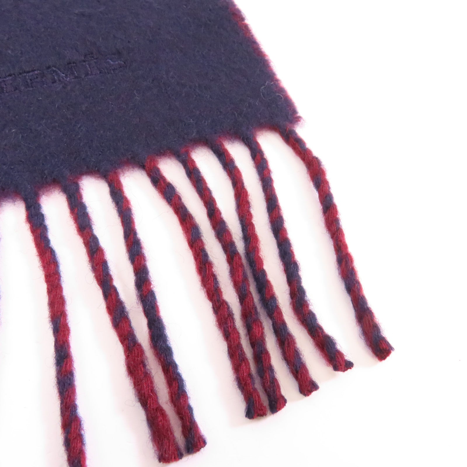 HERMES Cashmere Scarf圍巾深藍色/酒紅色