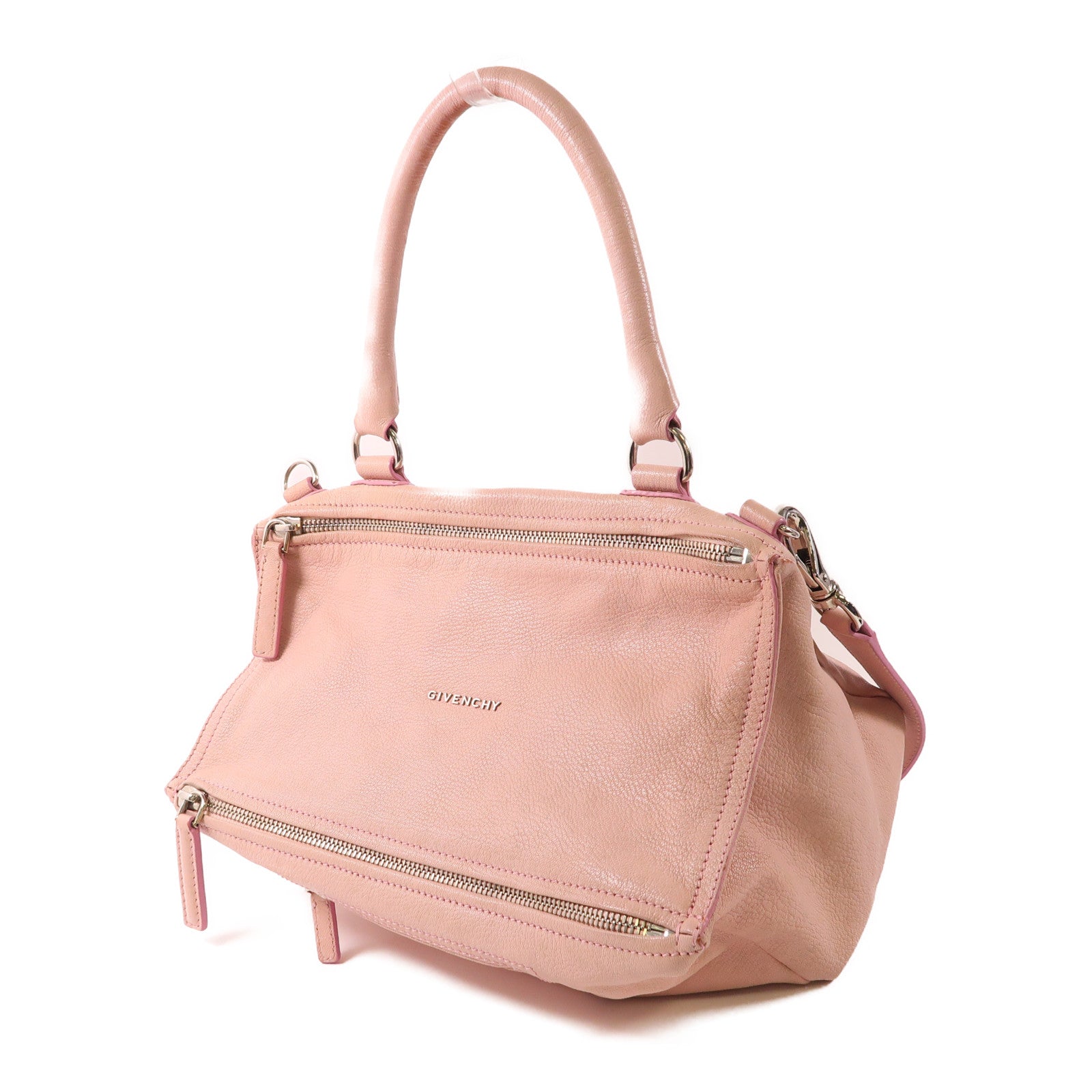 GIVENCHY 皮革Pandora銀扣手挽肩背兩用袋