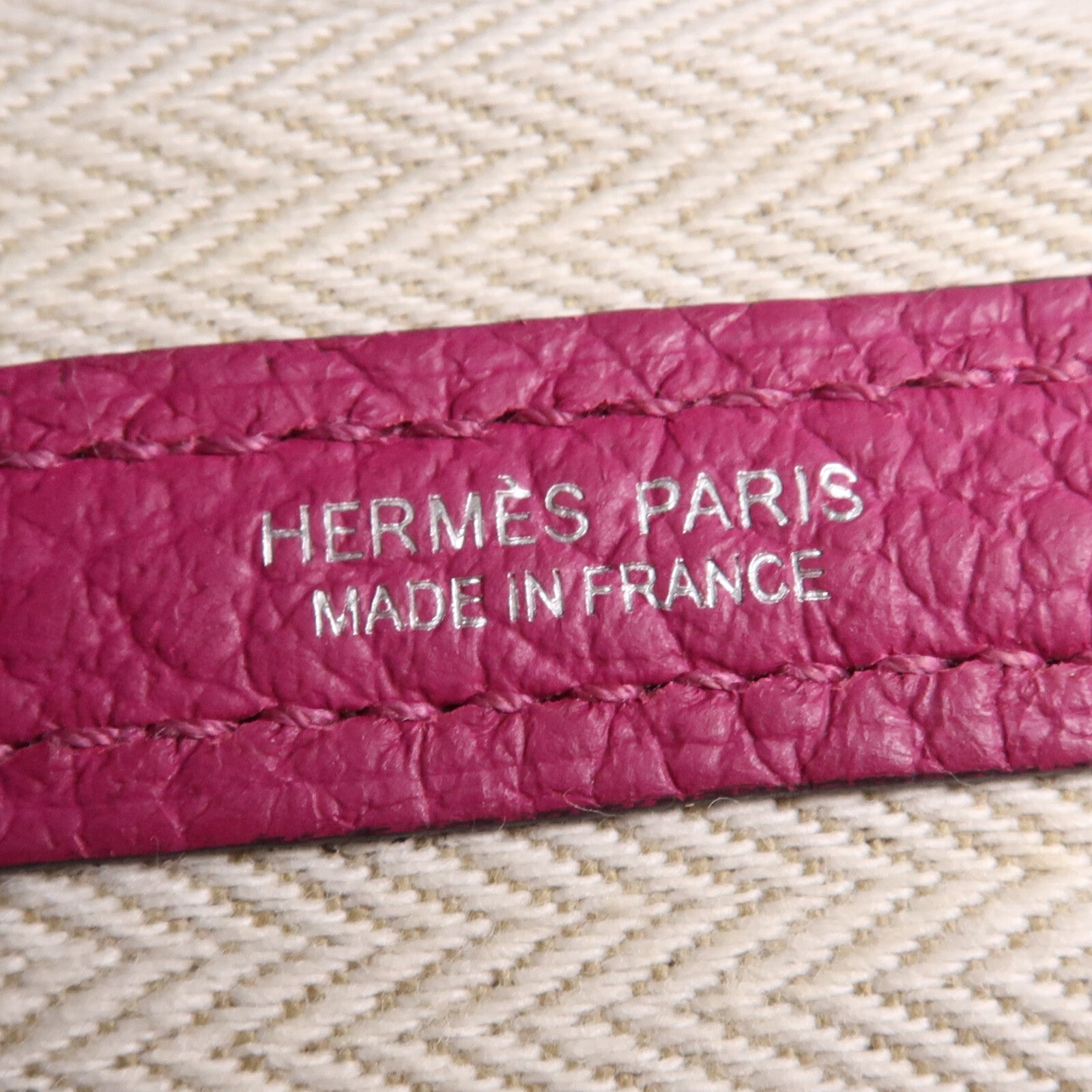HERMES Negonda皮革Garden Party TPM銀扣手挽袋Magnolia
