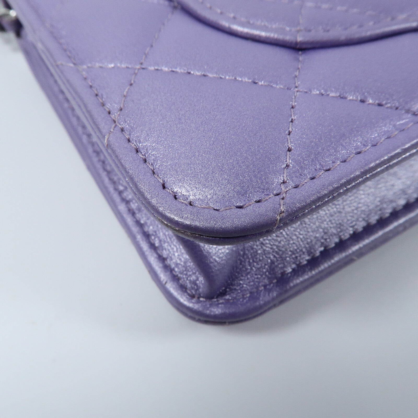 CHANEL 羊皮皮革WOC Wallet On Chain銀扣鏈帶肩背袋