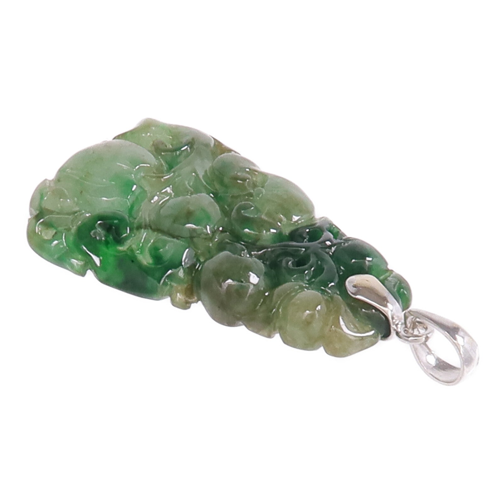 JEWELRY 18K白金Pendant Top翡翠吊墜