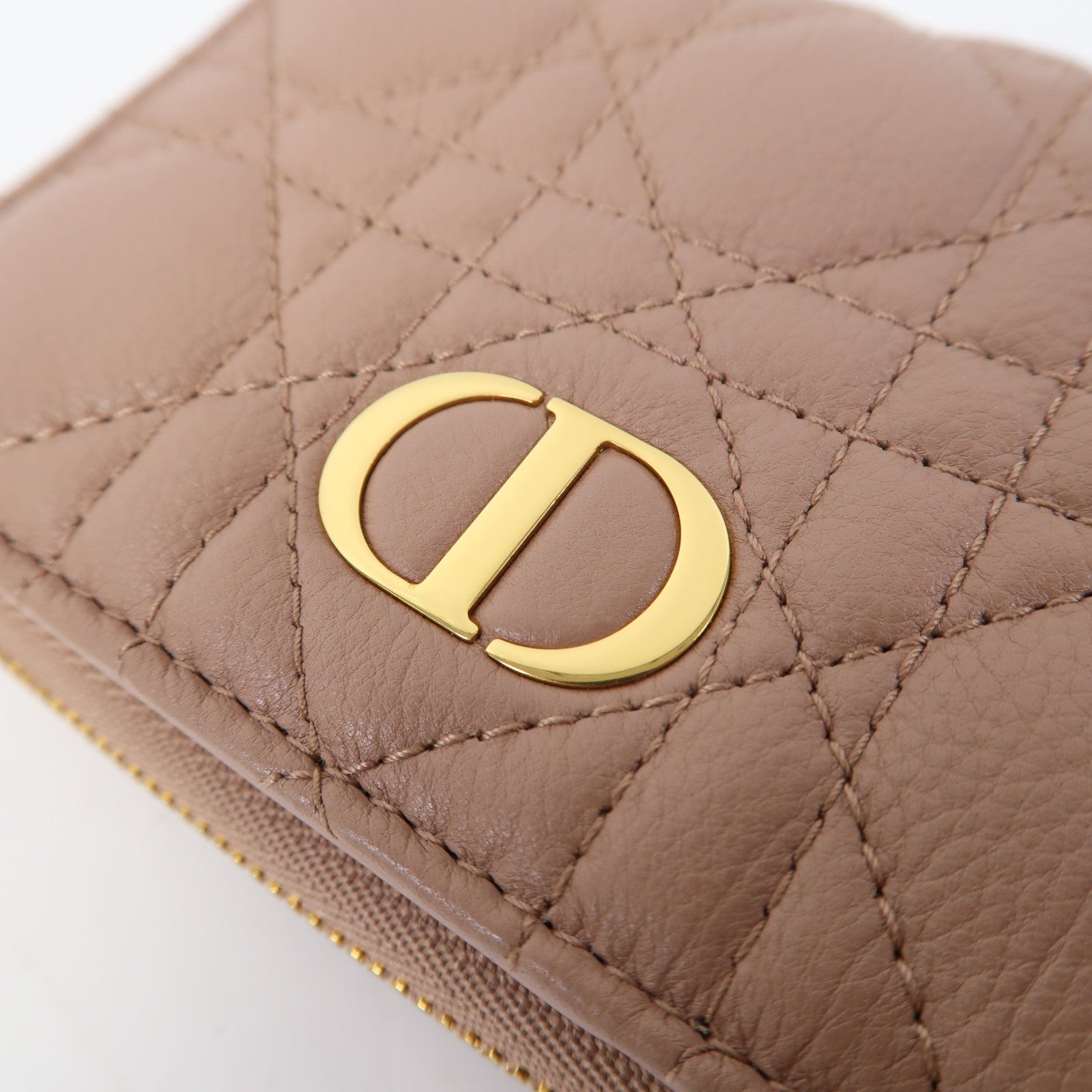 Dior 牛皮皮革Wallet金扣粉紅色