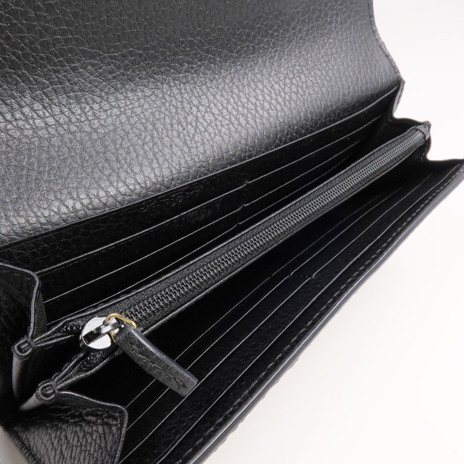 GUCCI 塗層帆布/皮革Long Wallet金扣長錢包