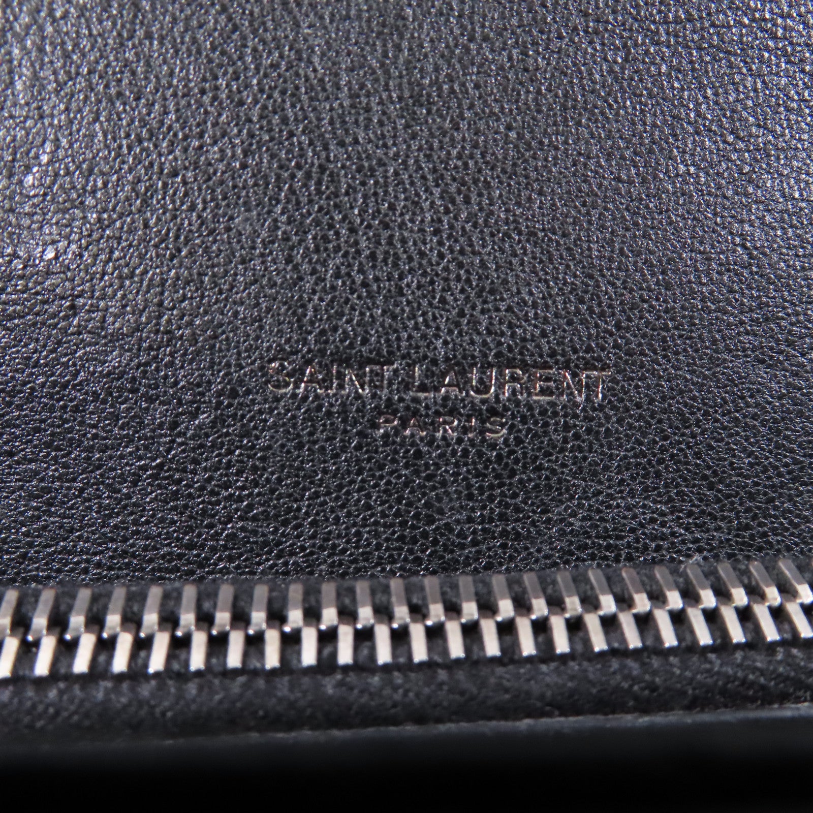 SAINT LAURENT 斜紋牛皮皮革Shoulder Bag銀扣鏈帶手挽肩背兩用袋黑色